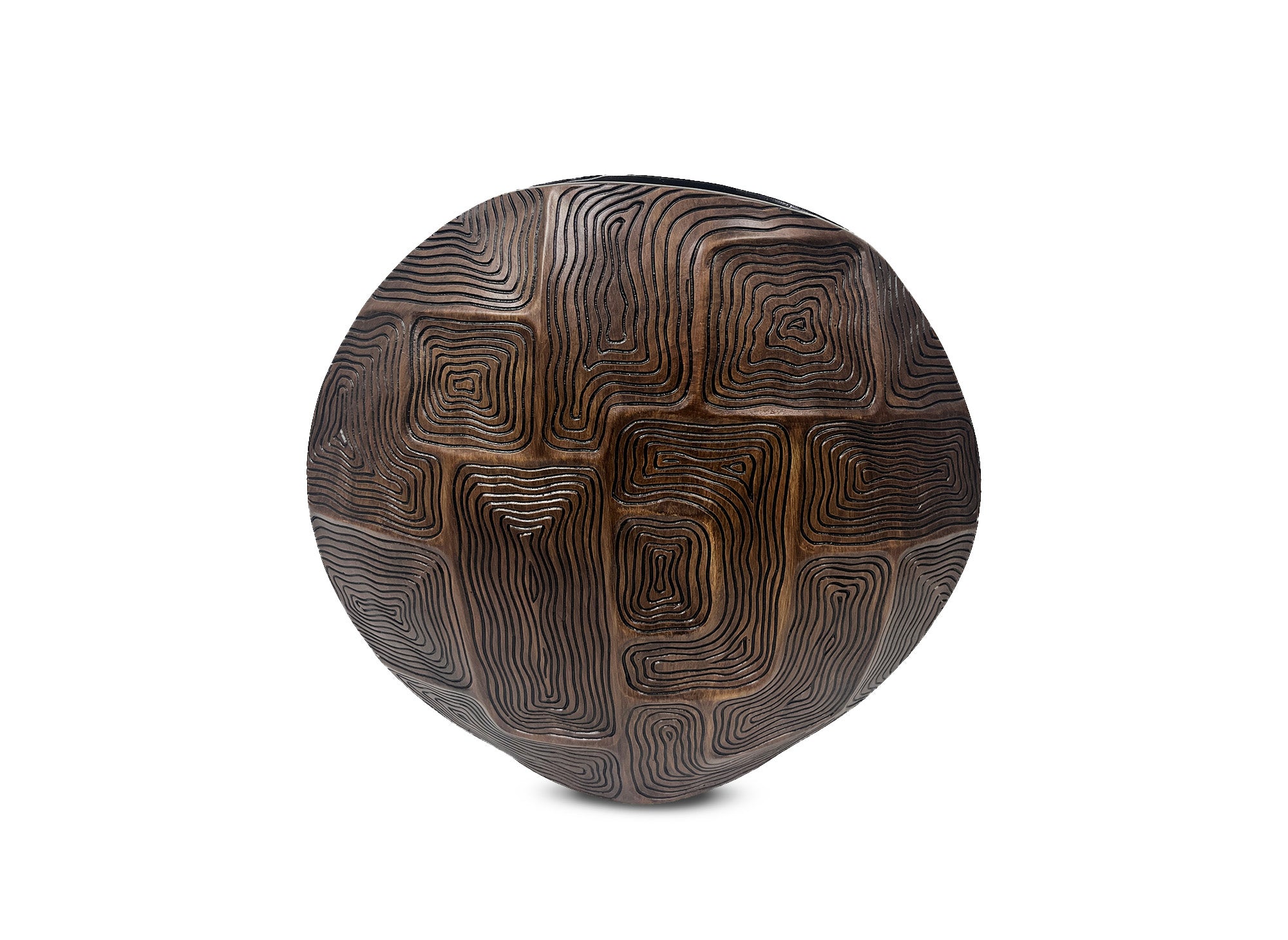 Vase rond en résine noir et marron H34 cm ARBORA