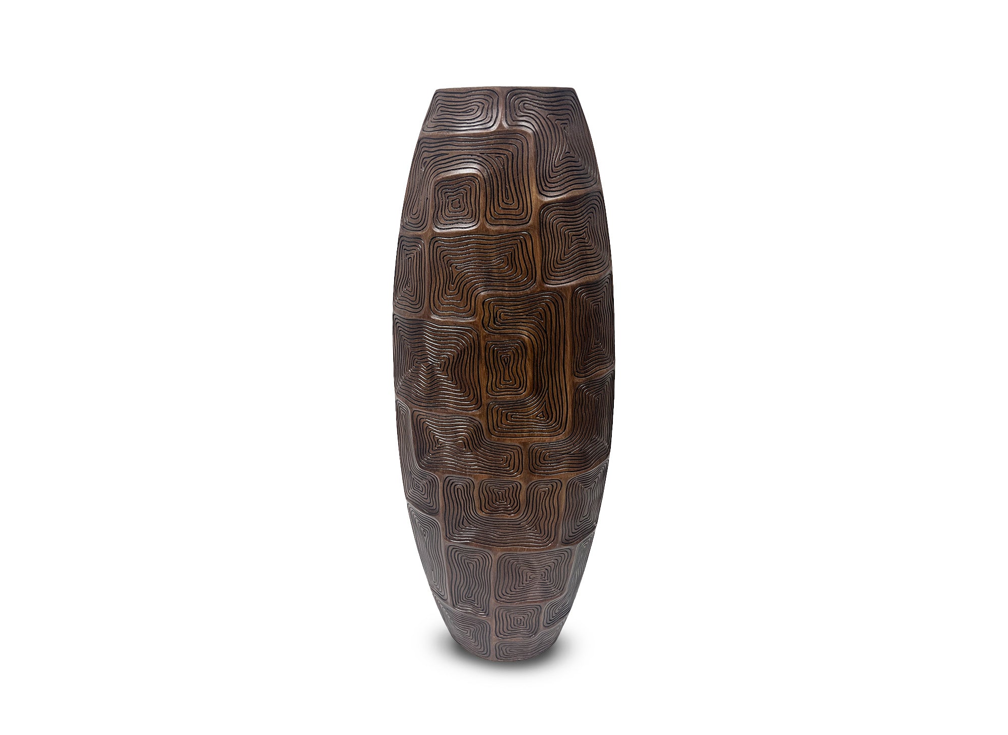 Vase totem en résine noir et marron H70 cm ARBORA