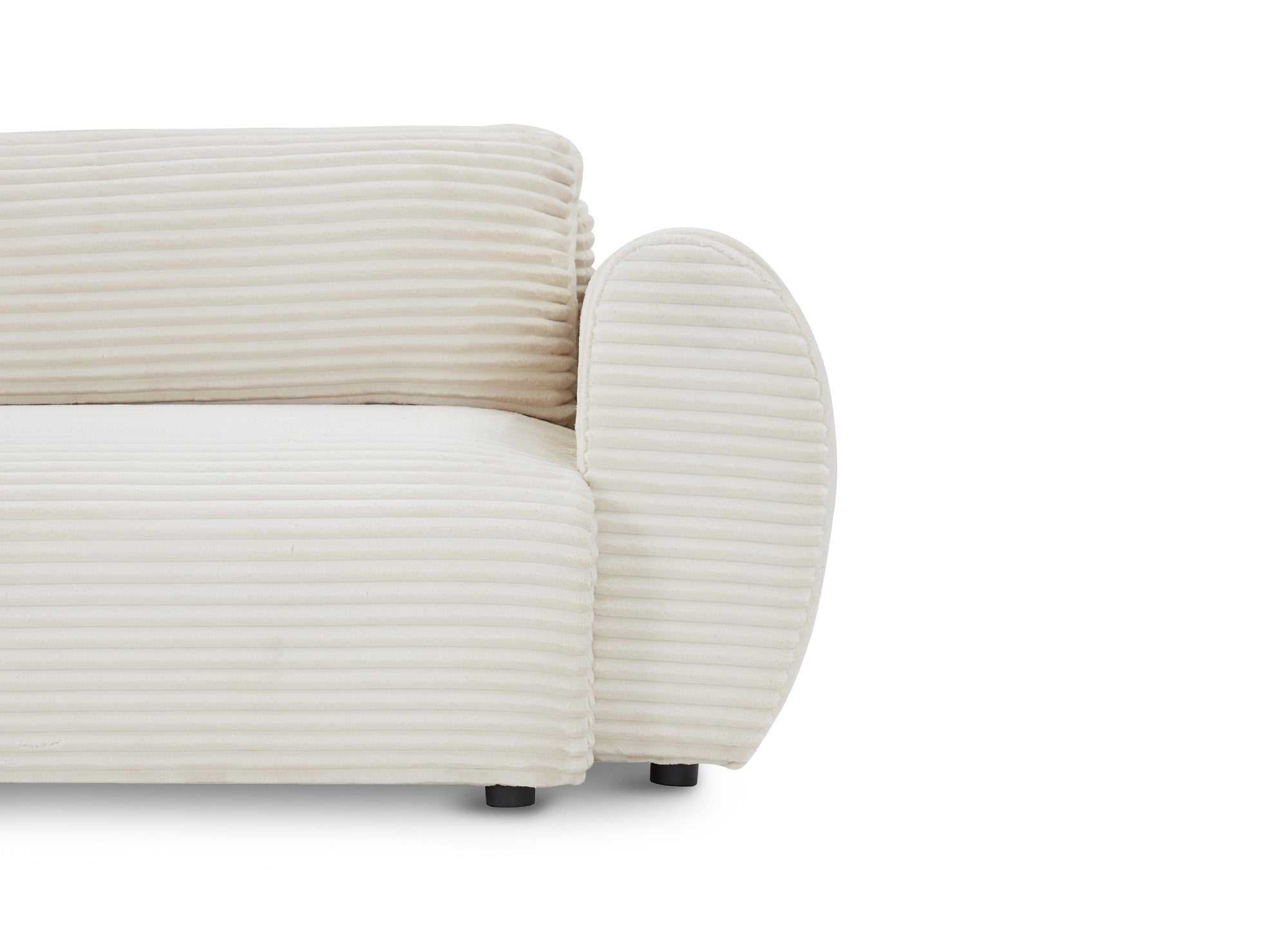 Divano angolare trasformabile con cassapanca in morbido velluto a coste grosso beige TILDA - Angolo sinistro