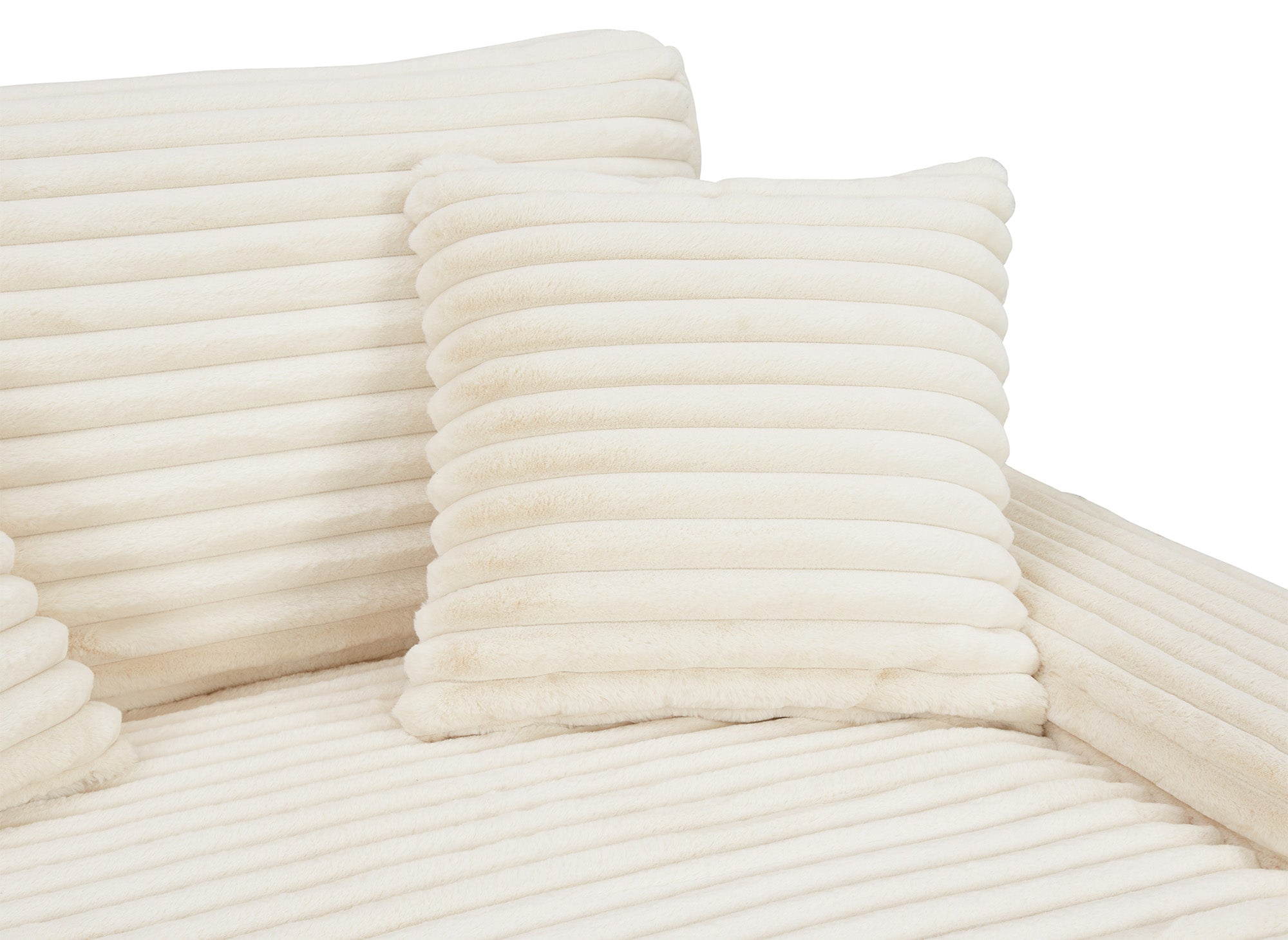 Canapé droit 2 places en gros côtelé doux beige DAHO