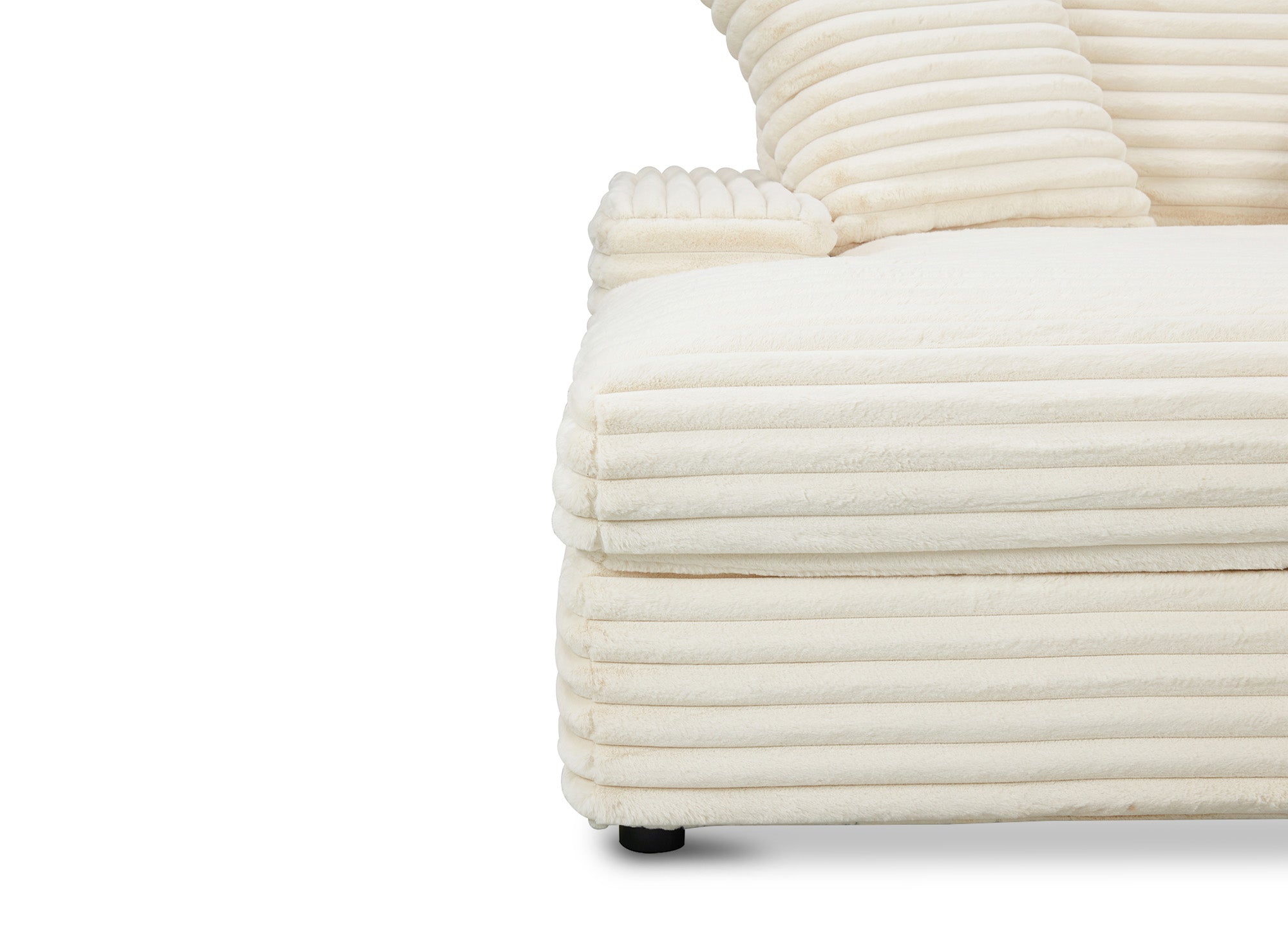 Canapé méridienne 1 place en gros côtelé doux beige DAHO