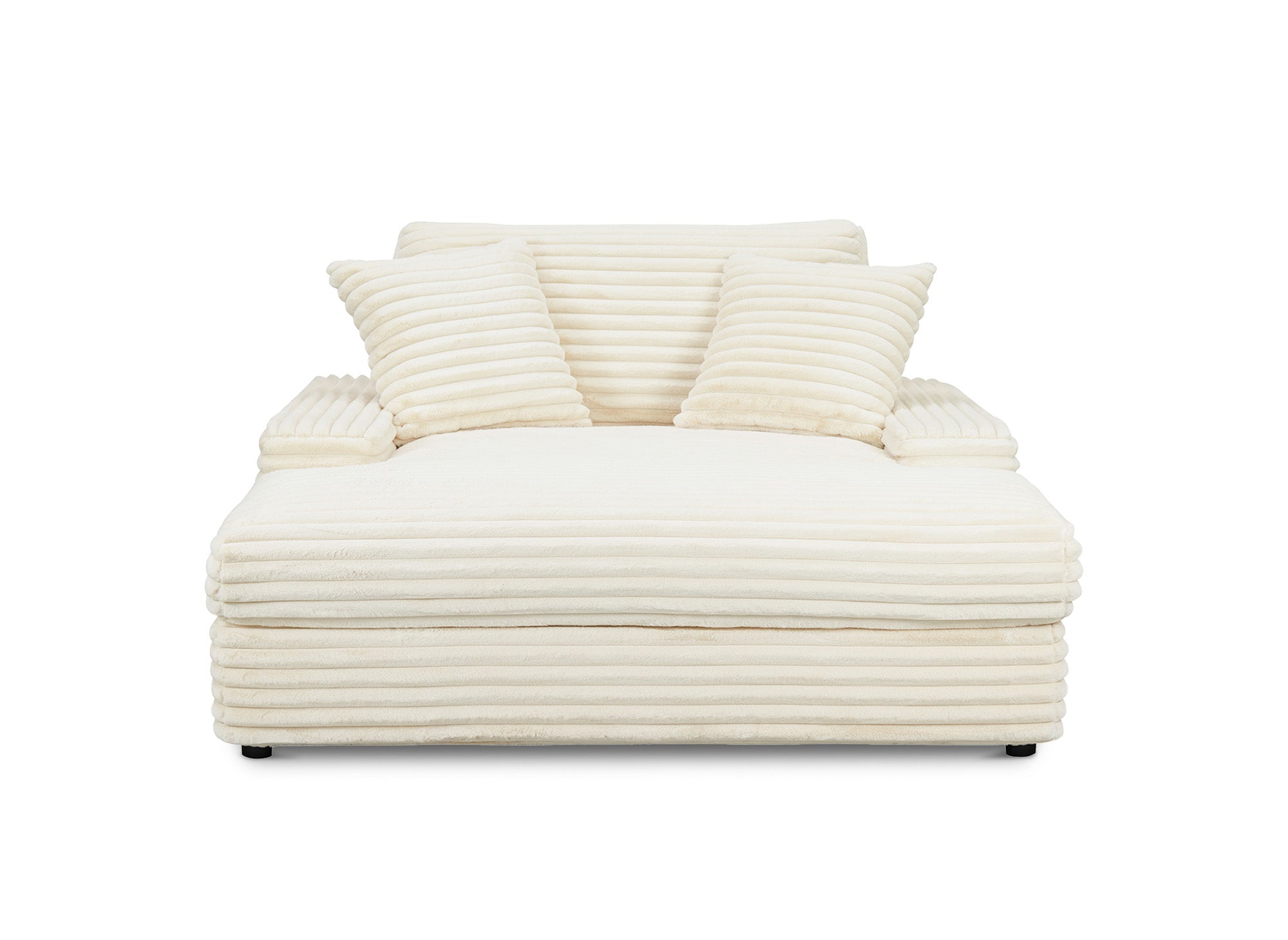 Canapé méridienne 1 place en gros côtelé doux beige DAHO