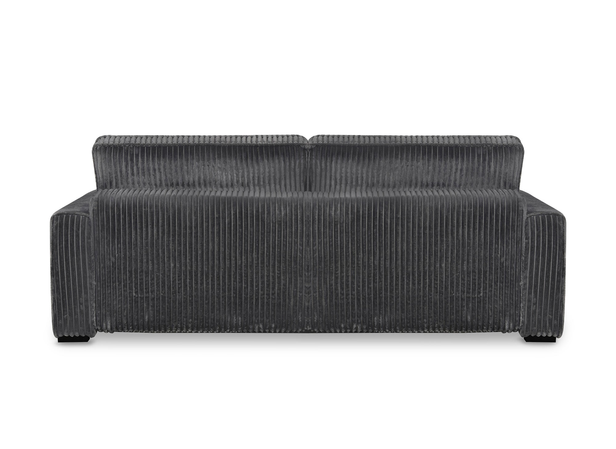 Canapé convertible 3 places en velours côtelé épais gris ALINE