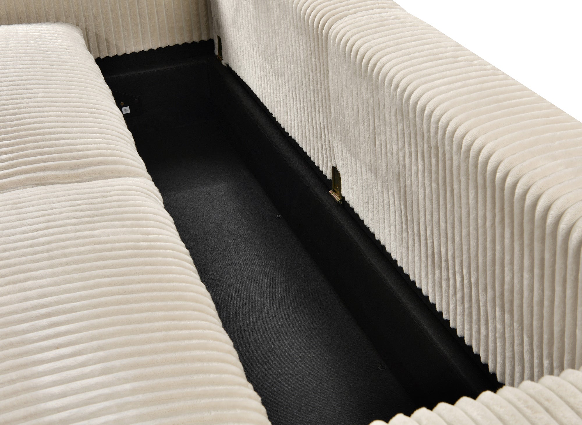 Canapé convertible 3 places en velours côtelé épais beige ALINE