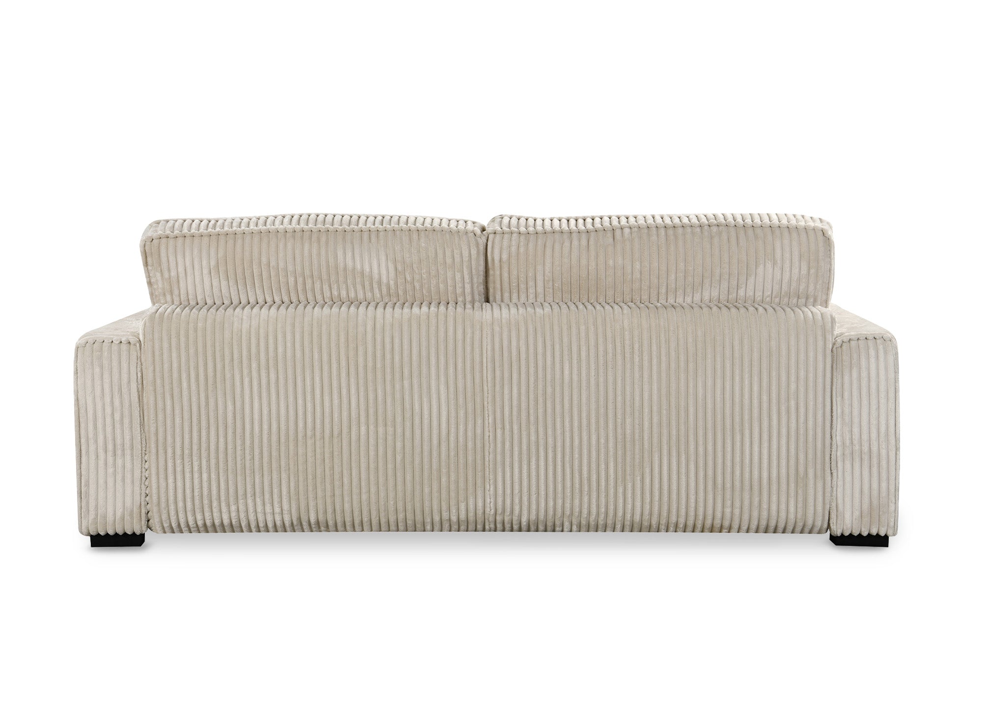 Canapé convertible 3 places en velours côtelé épais beige ALINE