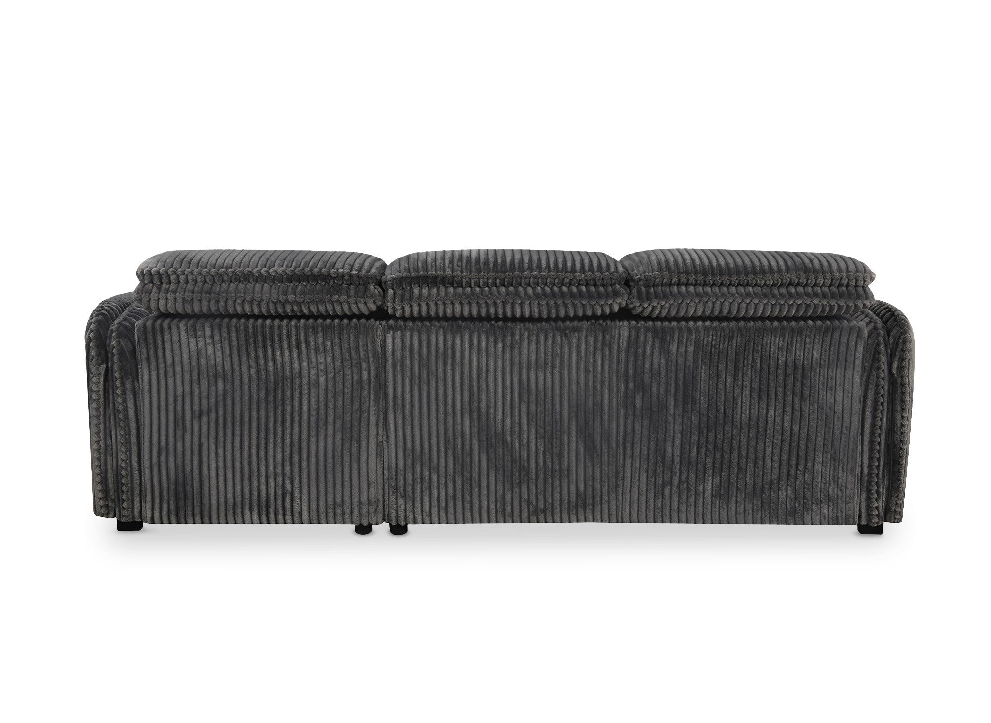 Canapé d'angle convertible en velours côtelé épais gris ISABELLA - Angle droit