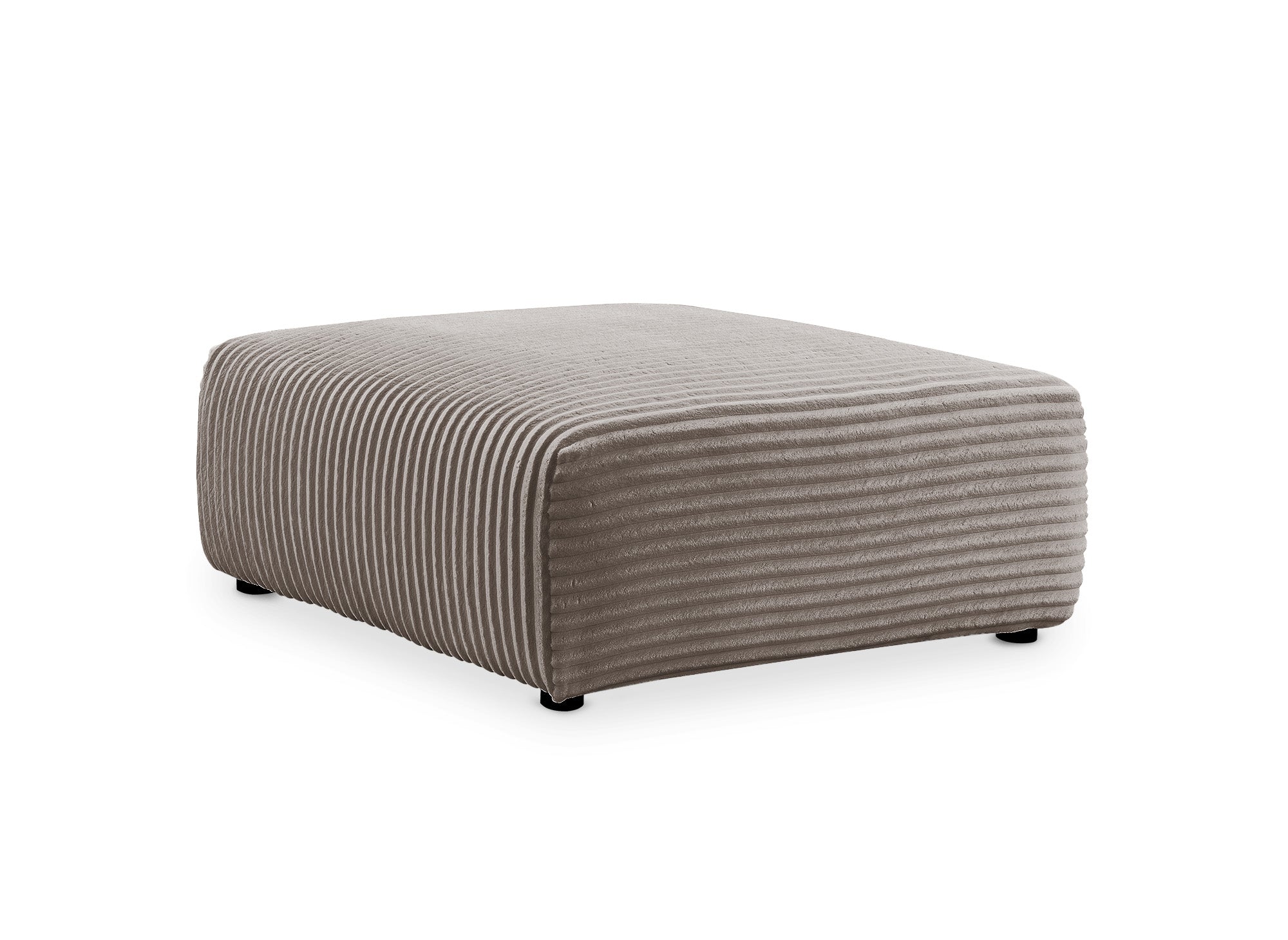 Pouf en velours gros côtelé doux taupe TILDA