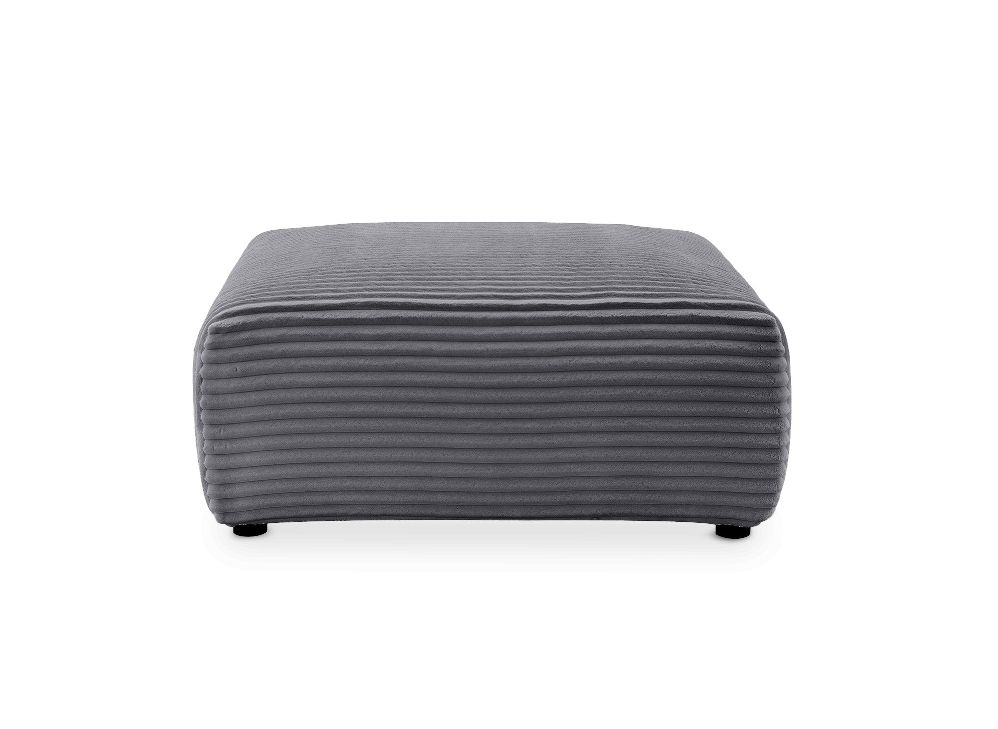 Pouf en velours gros côtelé doux gris TILDA