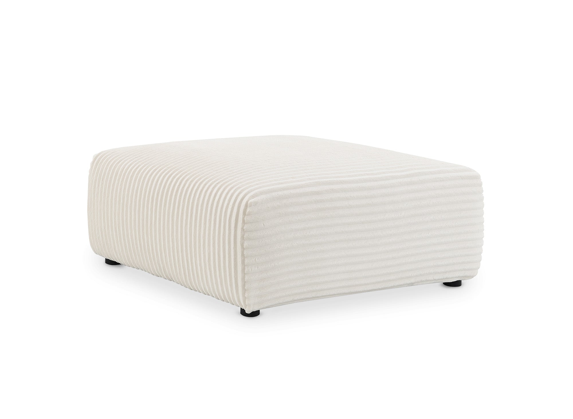 Pouf en velours gros côtelé doux beige TILDA