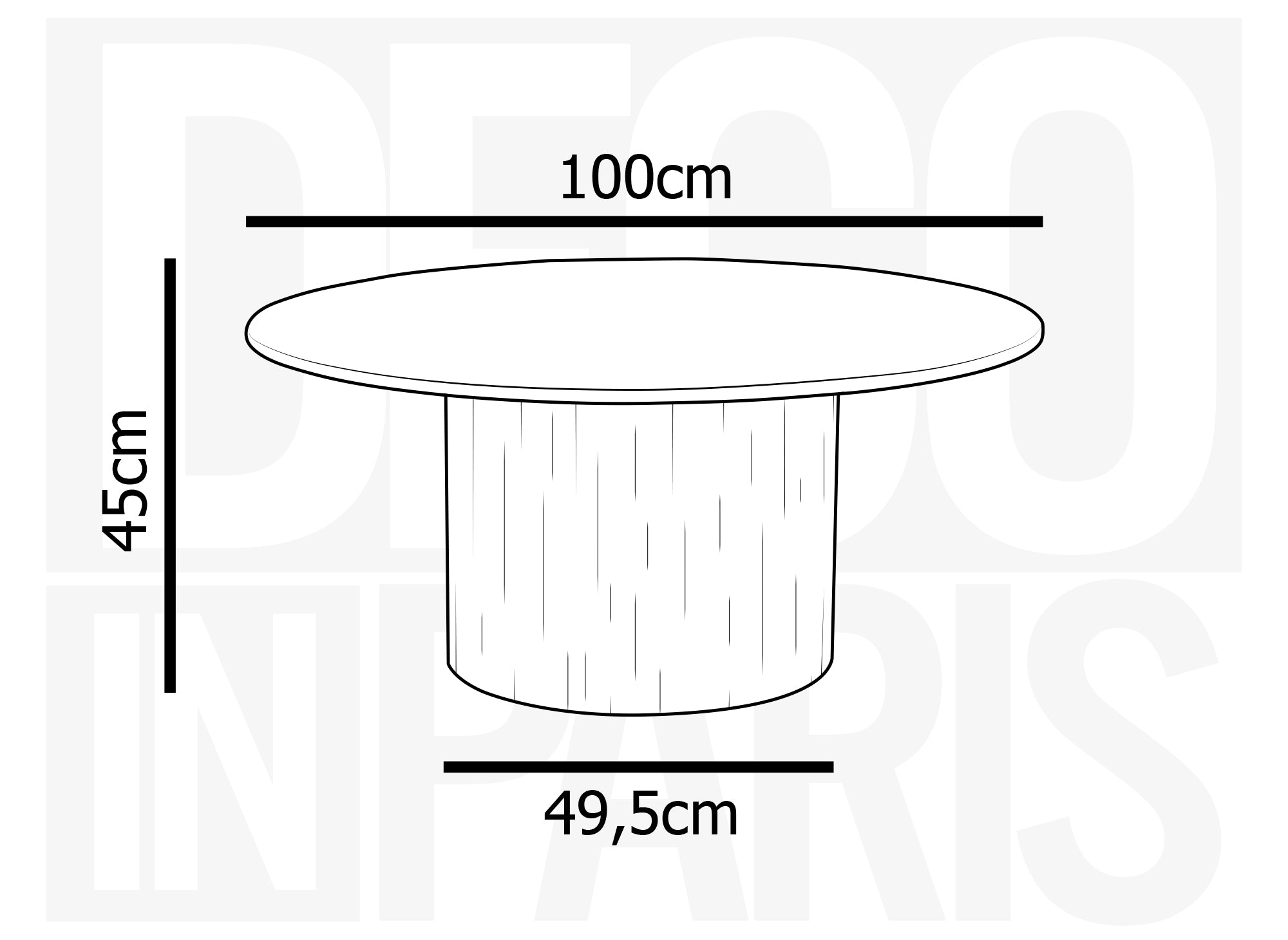 Table basse ronde en marbre composite beige DHARA