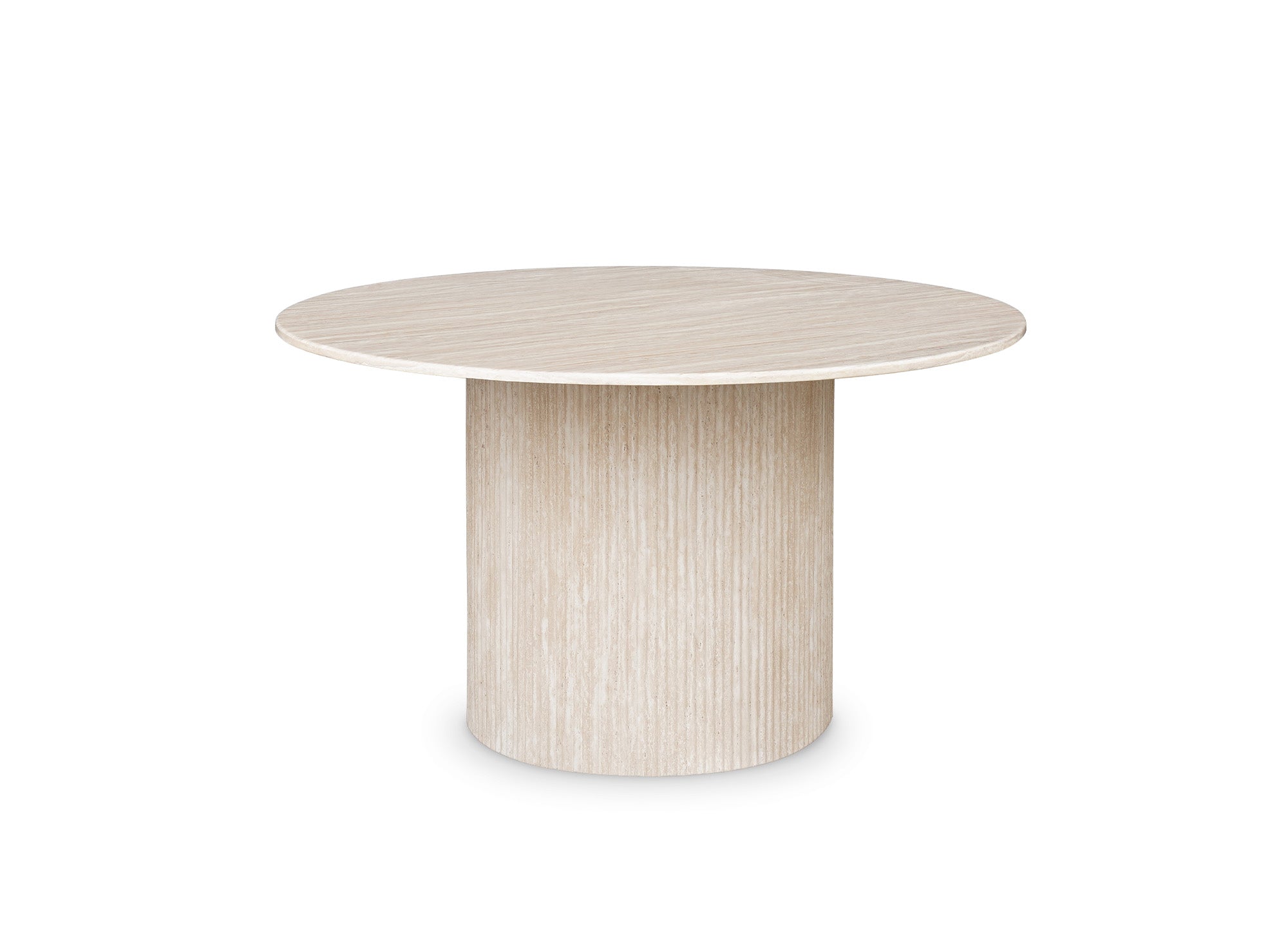 Table à manger ronde en marbre composite beige 4 personnes DHARA