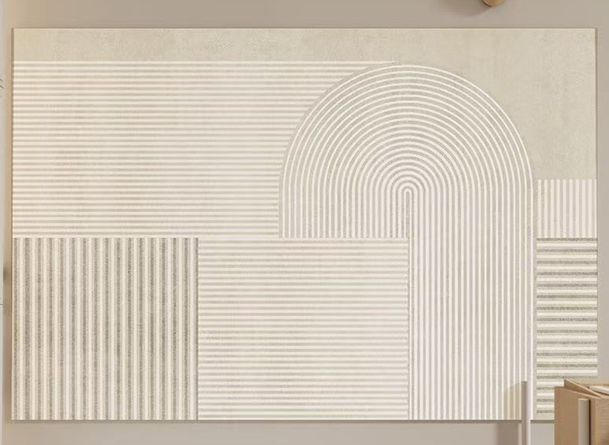 Tapis rectangulaire beige à motifs géométriques 160x230cm SYNDRA