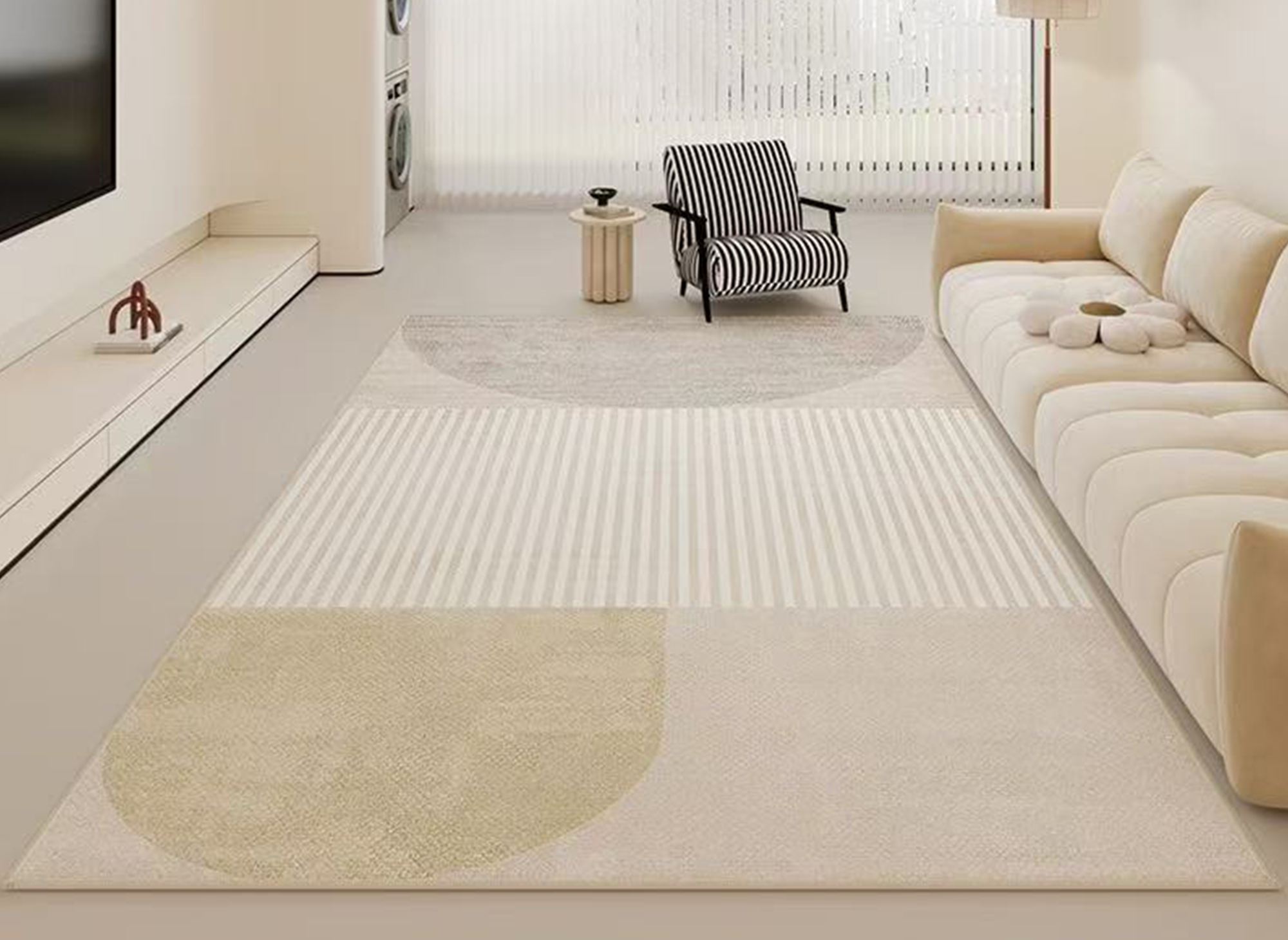 Tappeto rettangolare beige con motivi geometrici 160x230 cm KANNY
