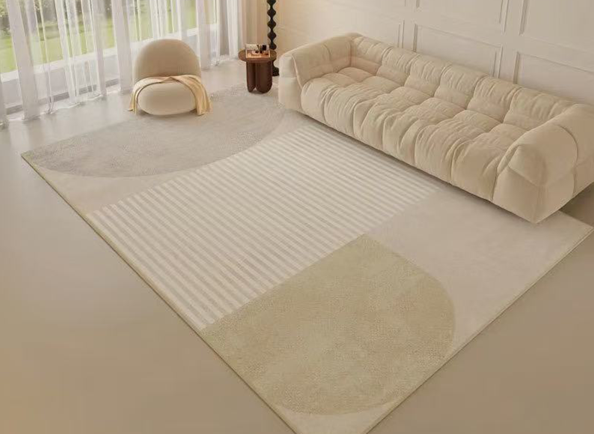 Tappeto rettangolare beige con motivi geometrici 160x230 cm KANNY