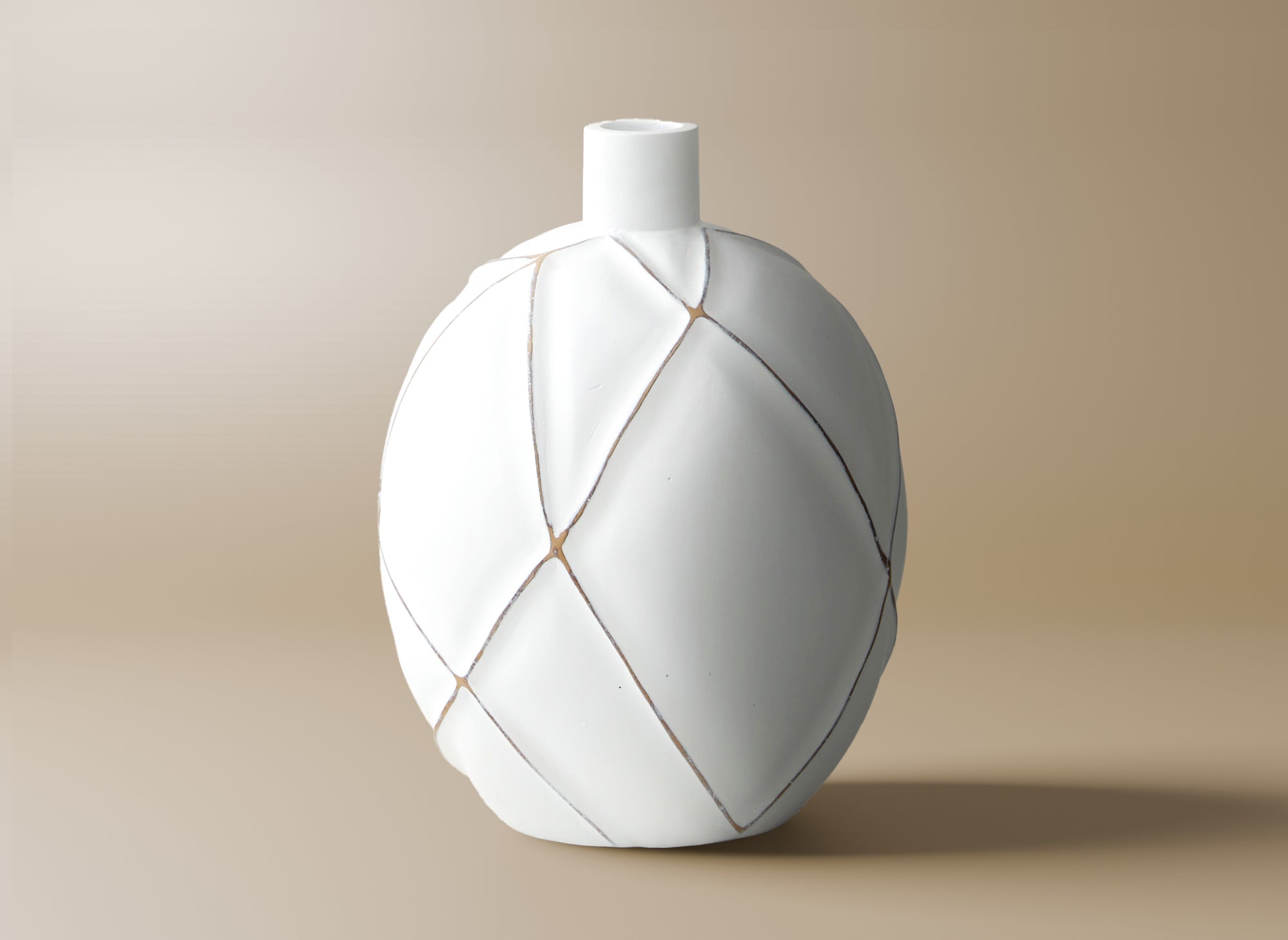 Vase boule en polyrésine blanc H25 cm LUNA