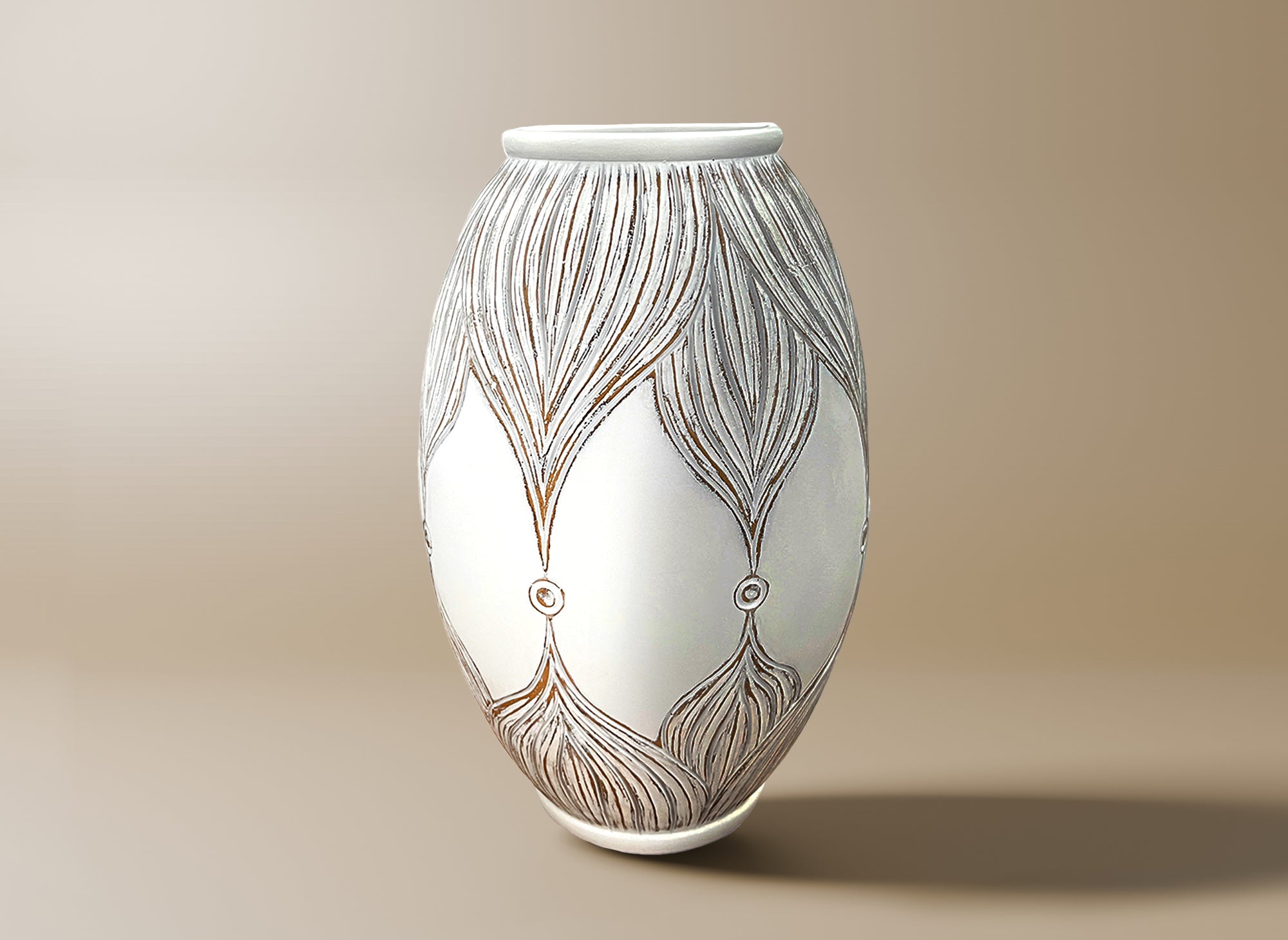 Vase en polyrésine blanc H36 cm MANOLIS