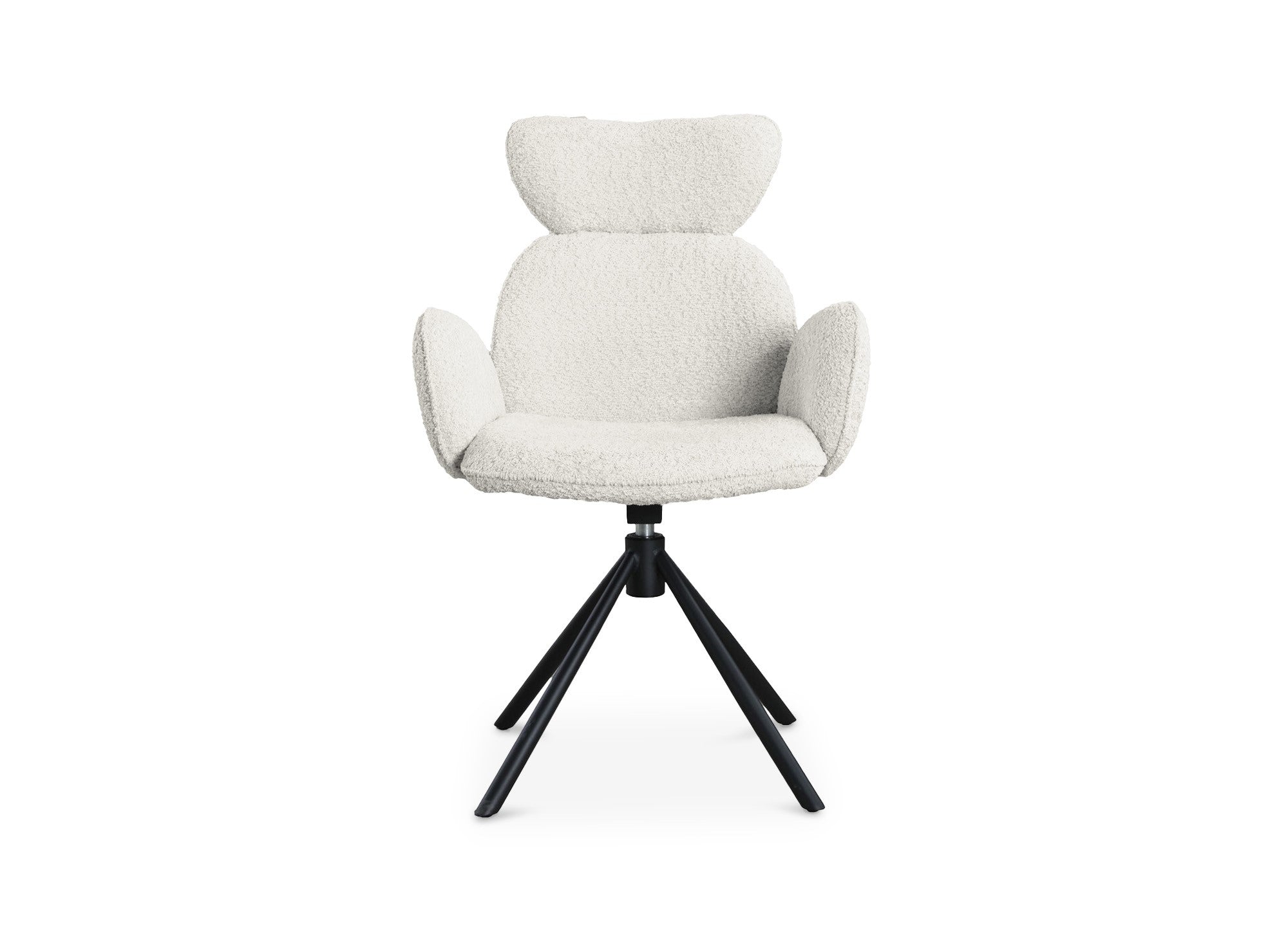 Lot de 2 chaises pivotantes avec accoudoirs en tissu effet peau de mouton beige MAGY