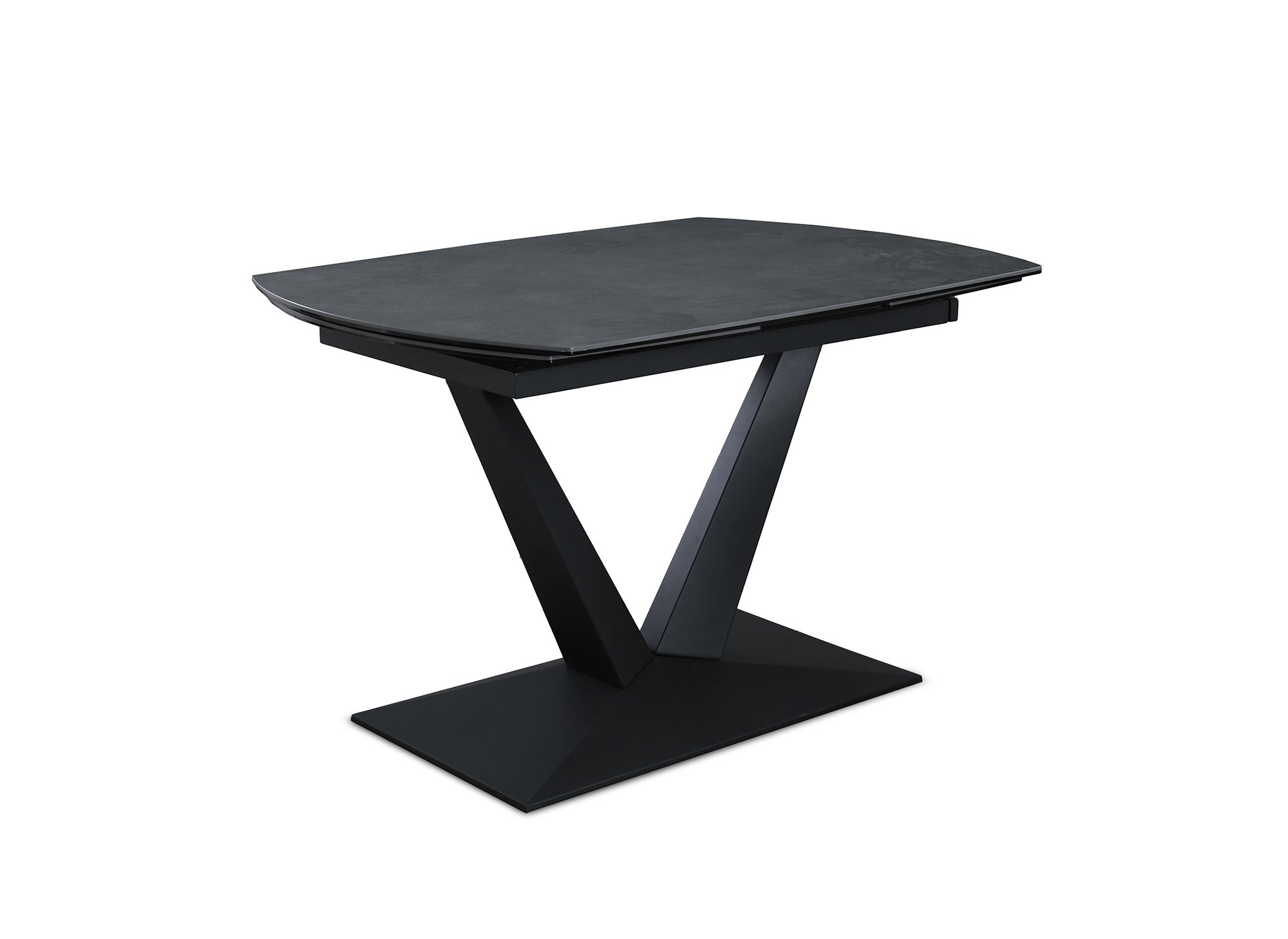 Table à manger extensible en céramique noire 6-8 personnes ELIAD