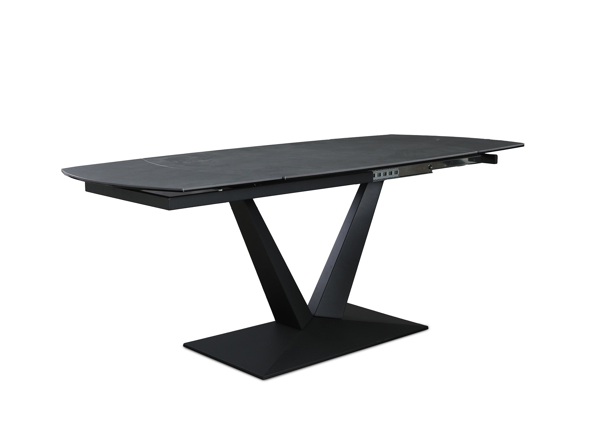 Table à manger extensible en céramique noire 6-8 personnes ELIAD