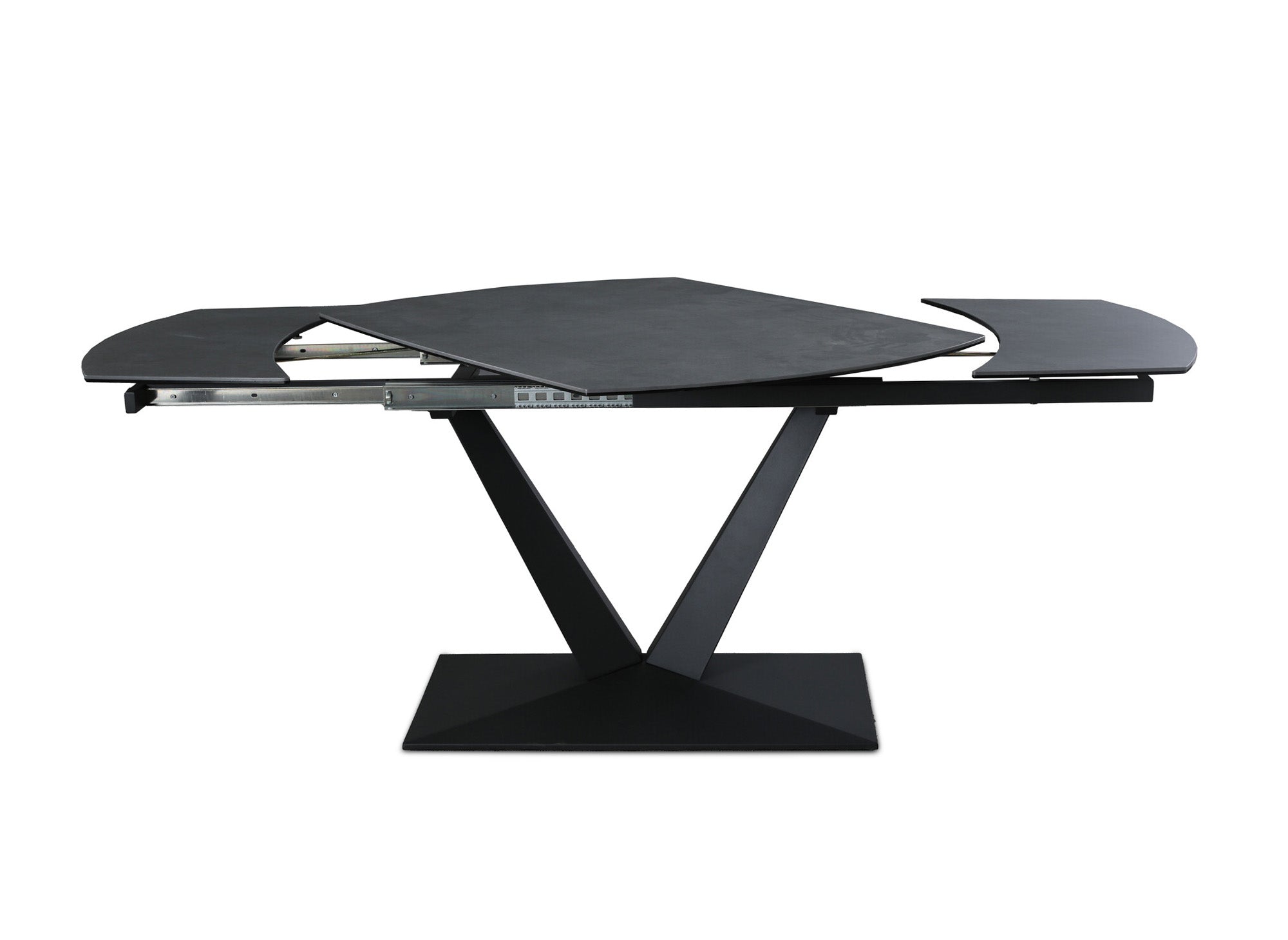 Table à manger extensible en céramique noire 6-8 personnes ELIAD