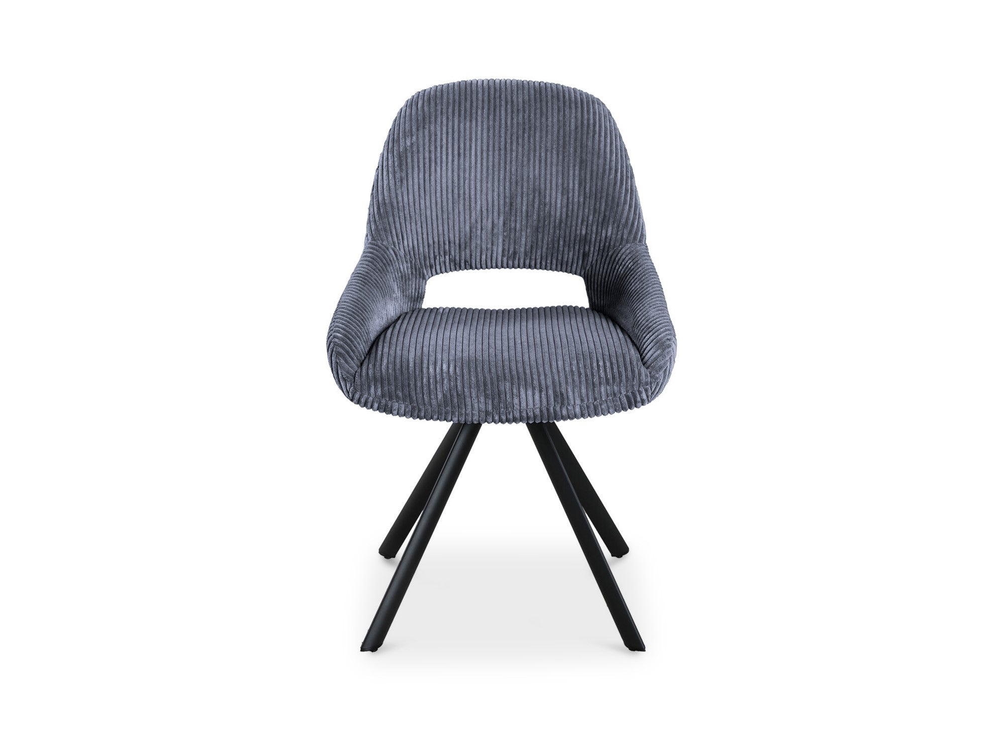 Lot de 2 chaises design en velours côtelé gris SYRA