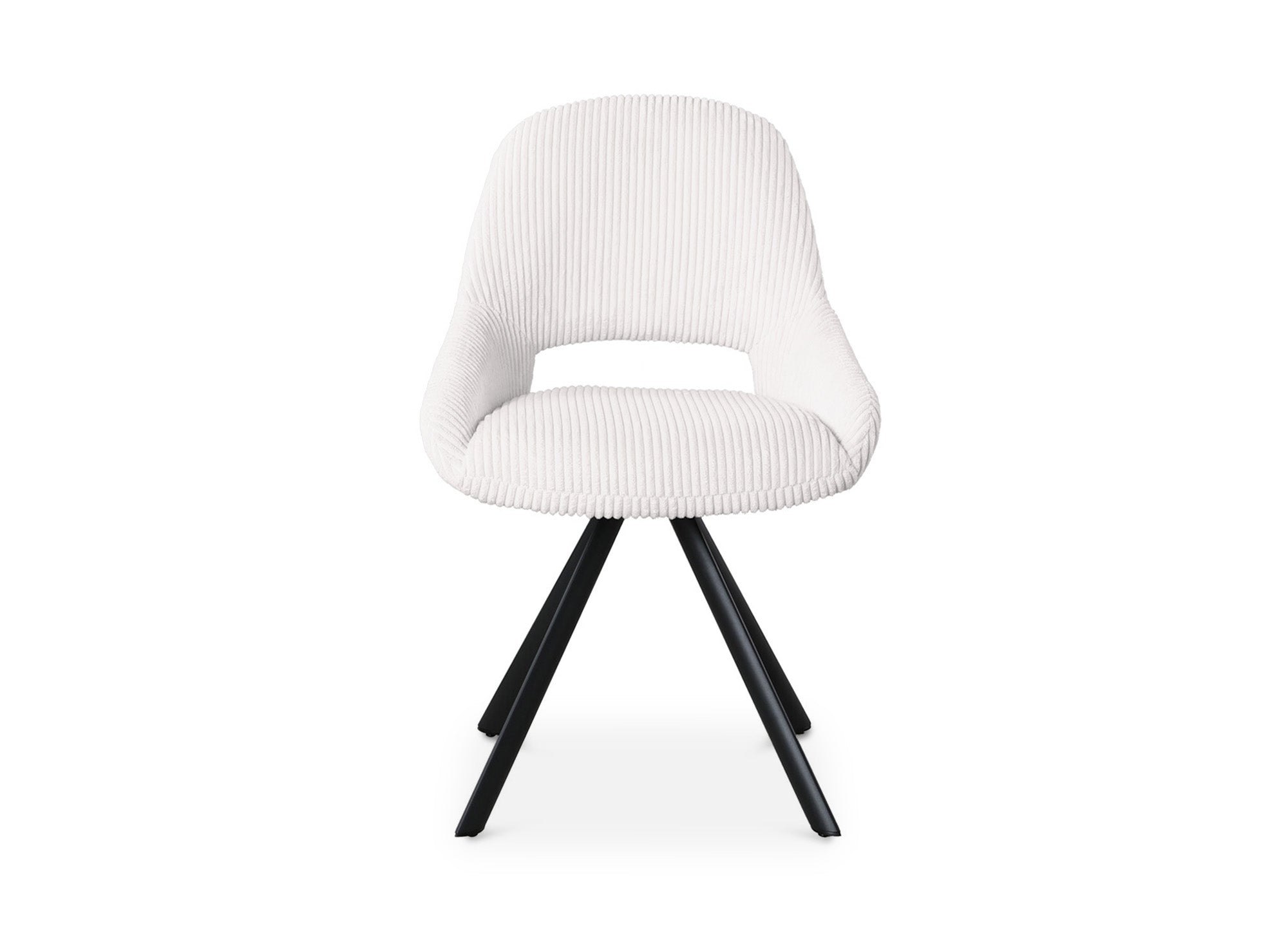 Set di 2 sedie di design in velluto a coste bianco ecrù SYRA