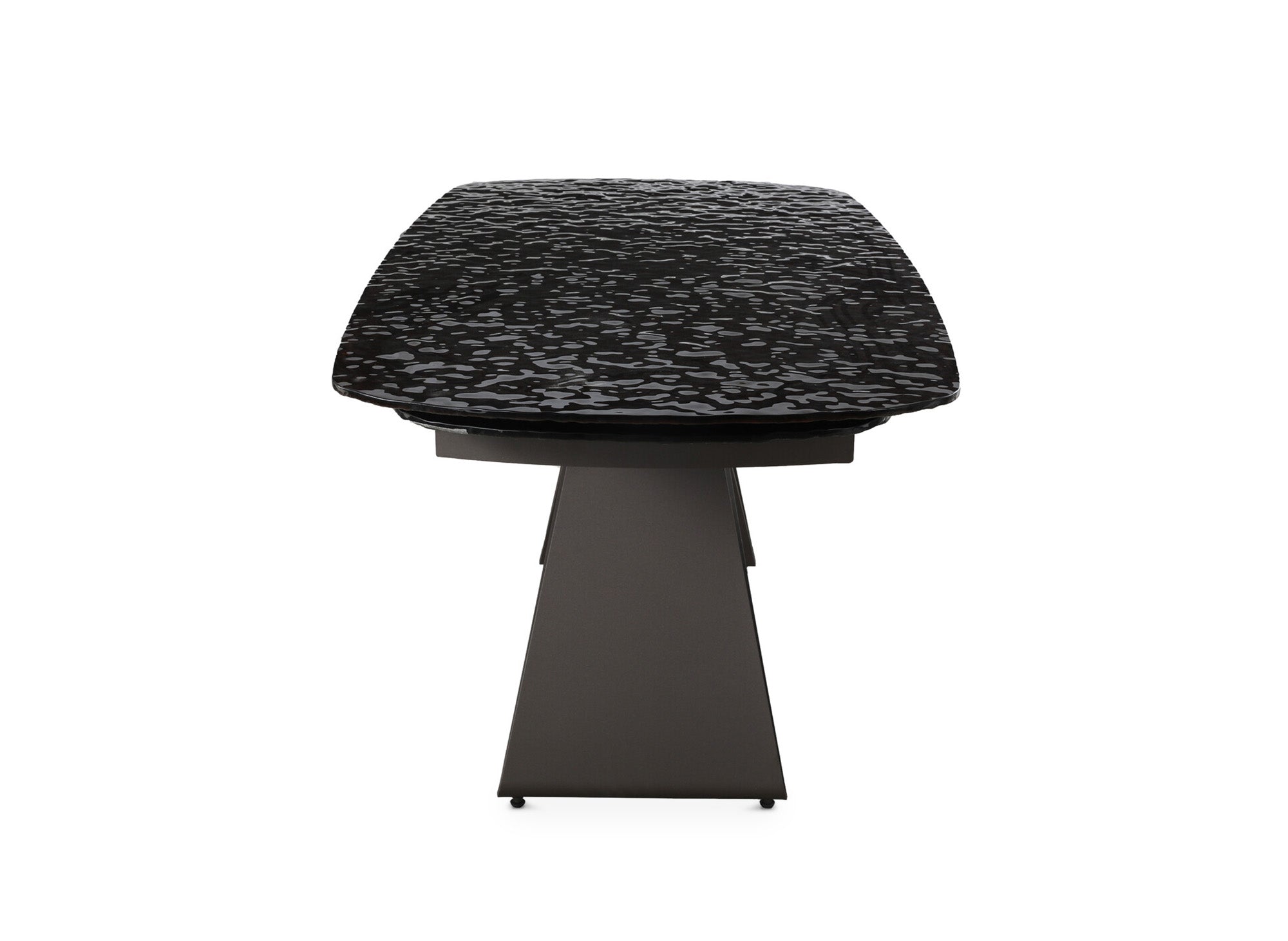 Tavolo da pranzo allungabile in vetro temperato nero 6-10 persone PARIGI