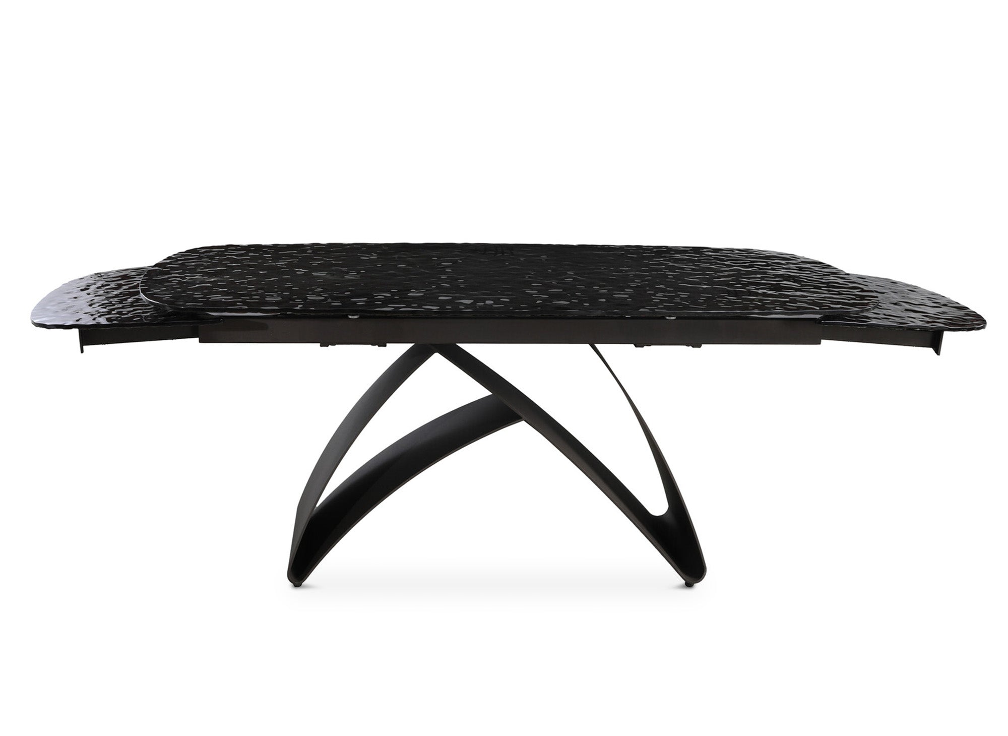 Tavolo da pranzo allungabile in vetro temperato nero 6-10 persone PARIGI