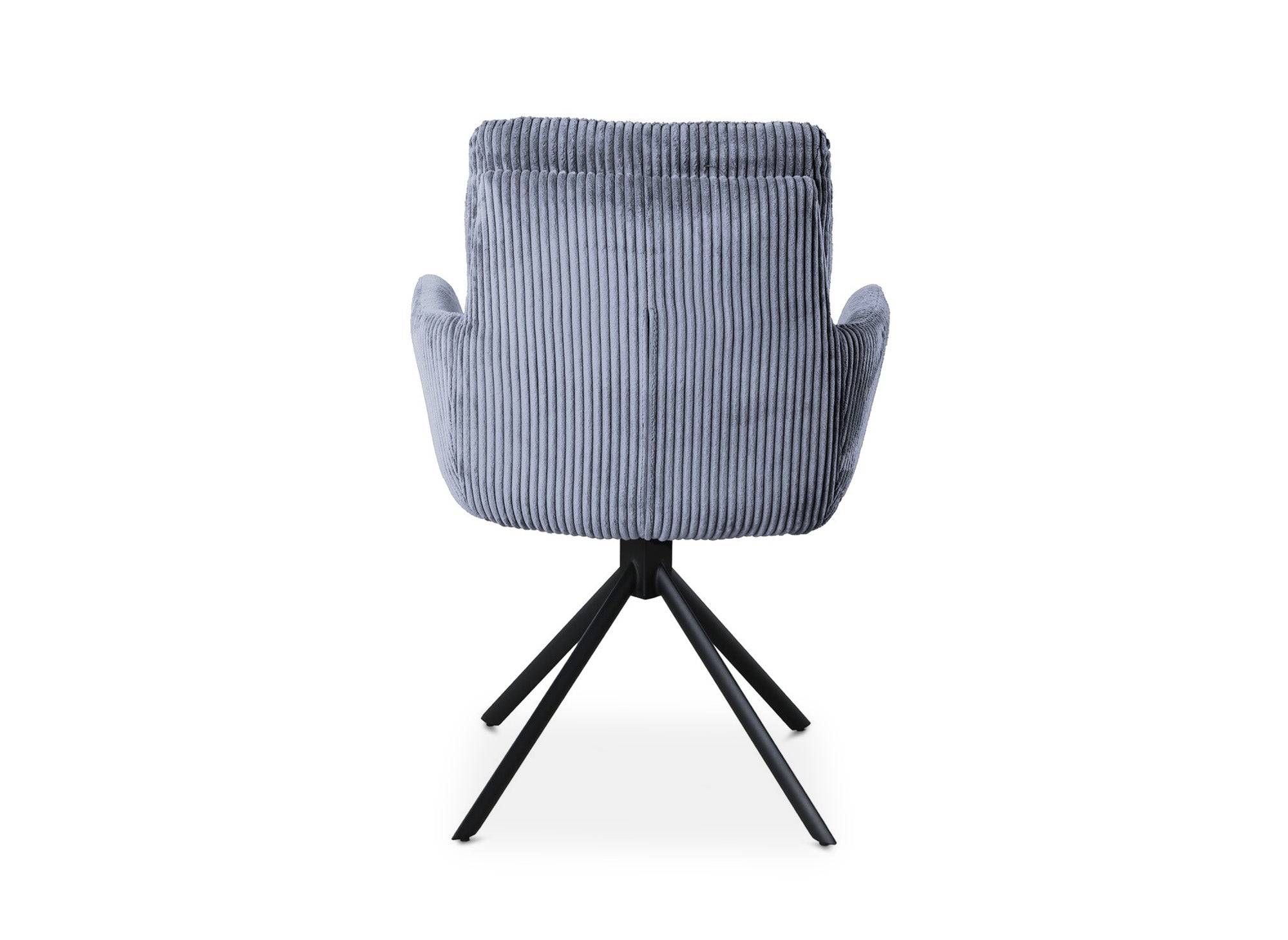 Chaise design avec accoudoirs en velours côtelé gris LOLA