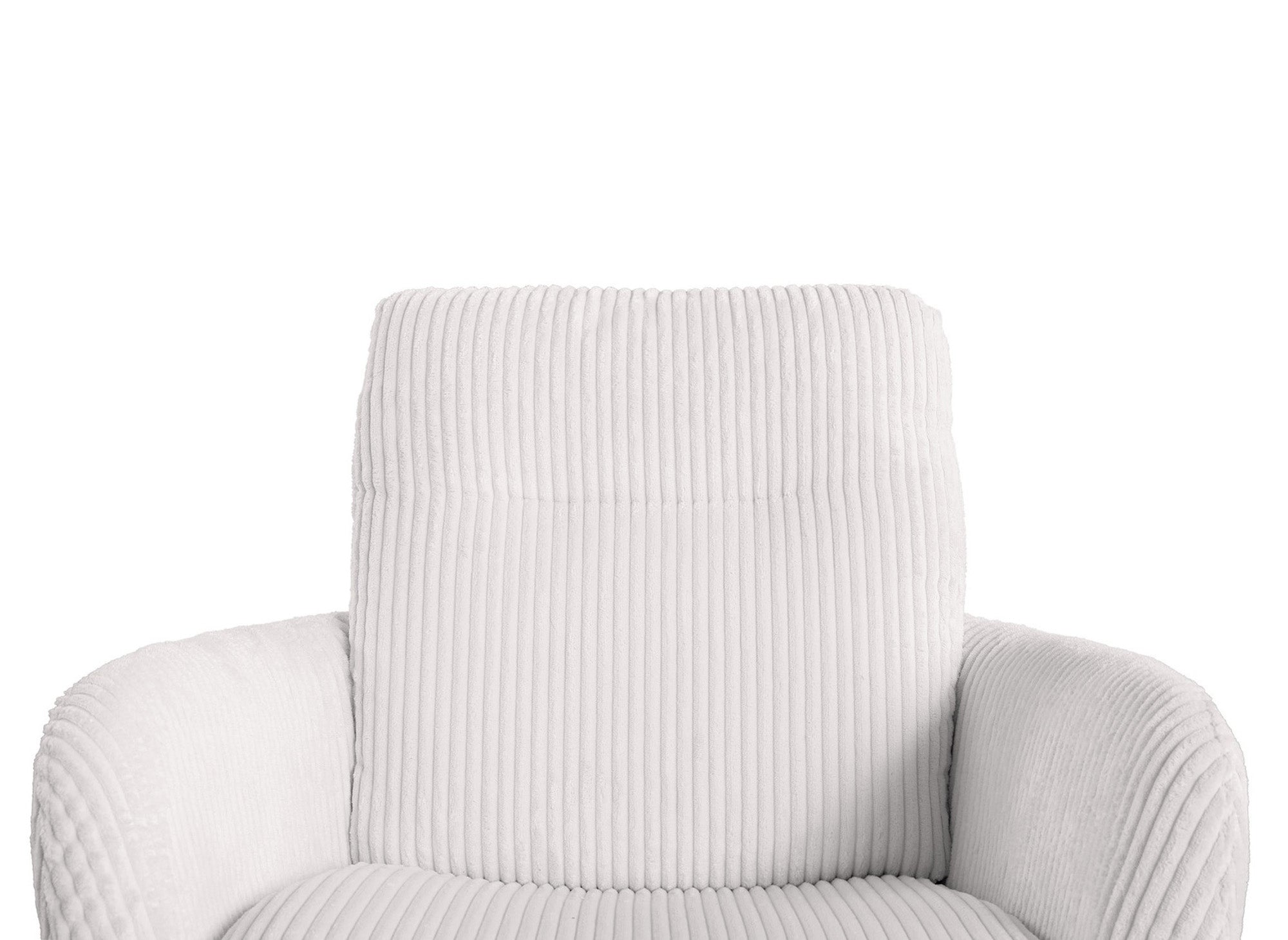 Chaise design avec accoudoirs en velours côtelé blanc écru LOLA