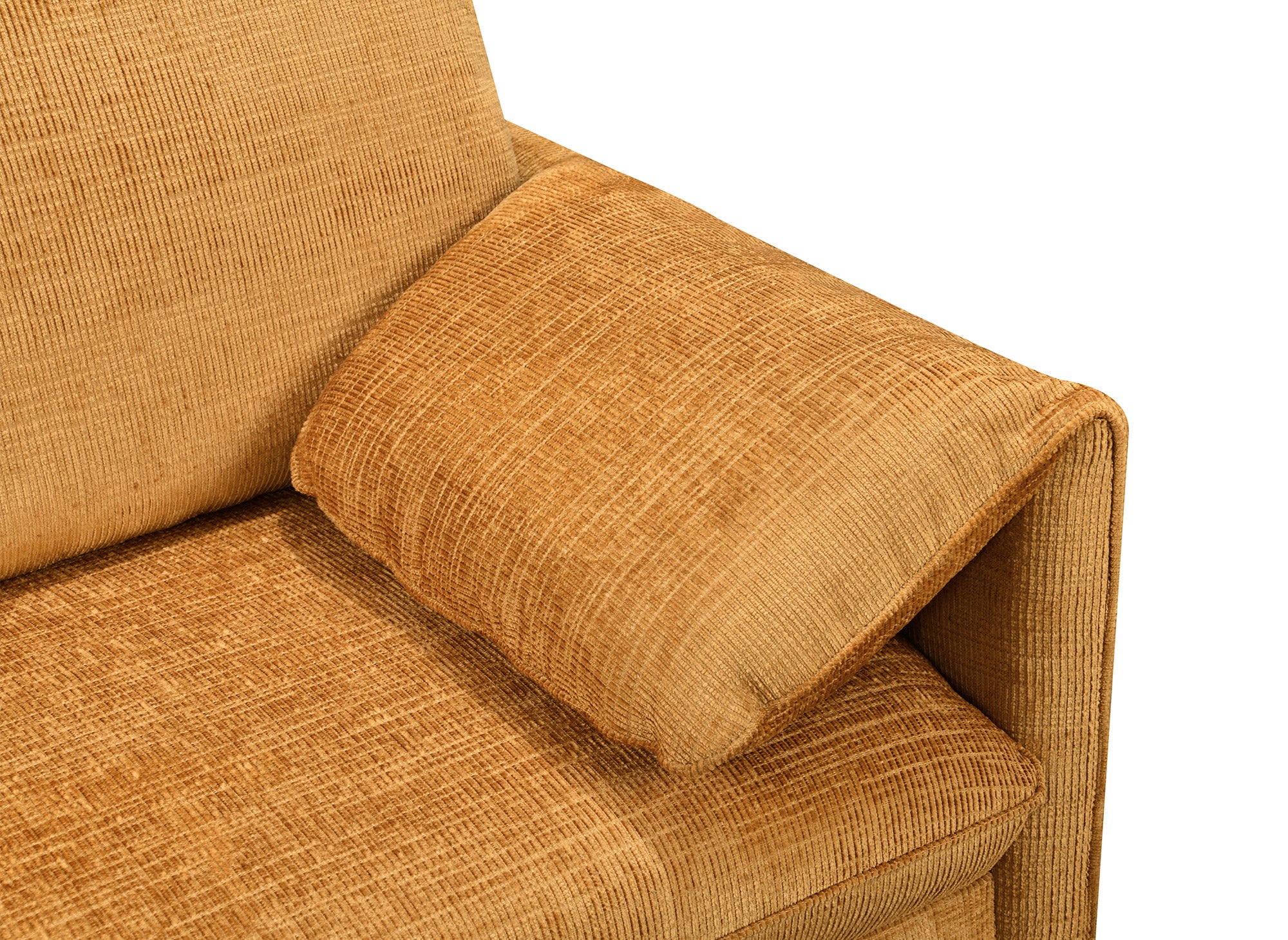 Divano trasformabile dritto a 3 posti in velluto screziato giallo LAMAR