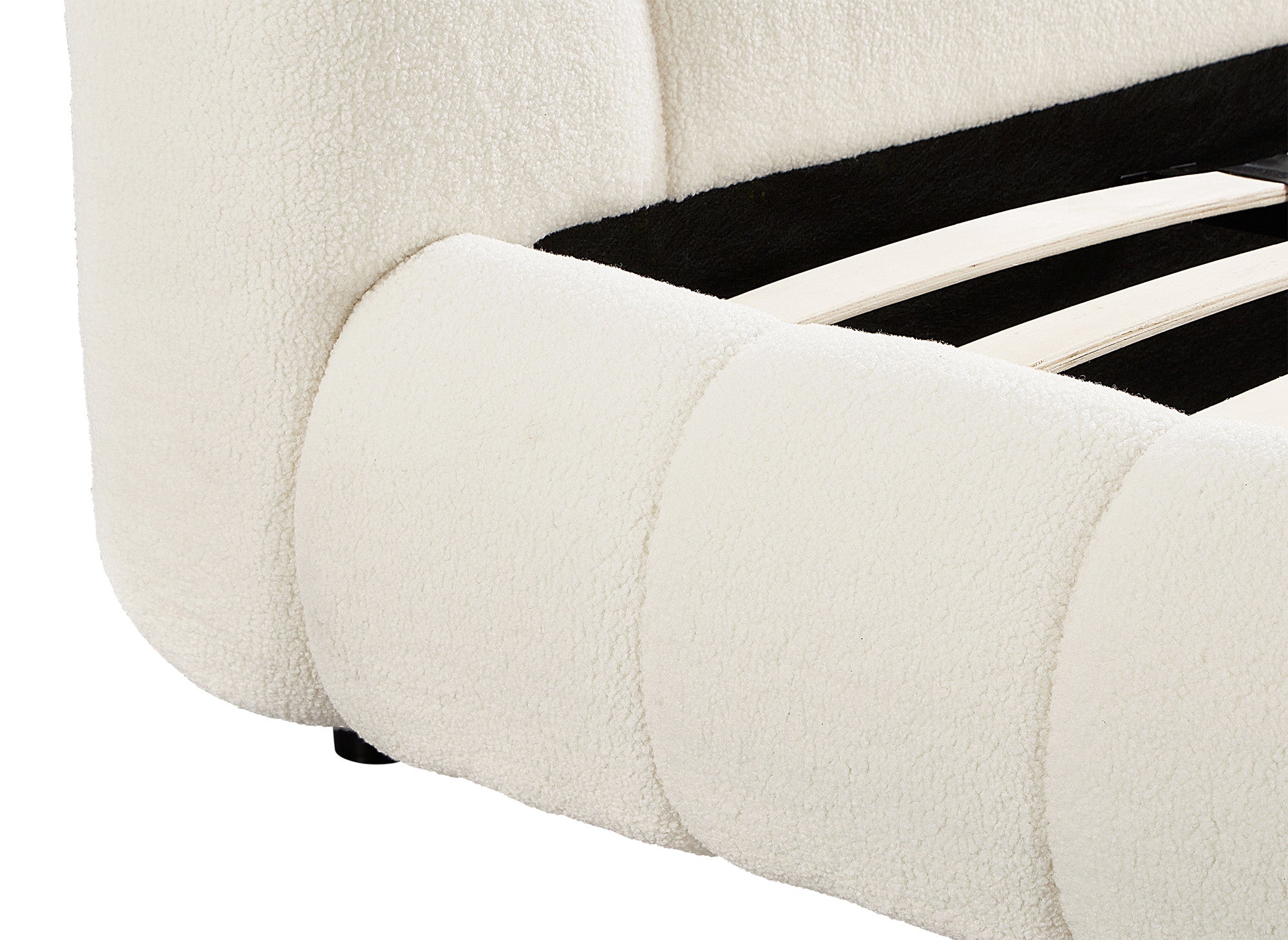 Letto matrimoniale in tessuto french terry ecrù 180x200 cm YOURI