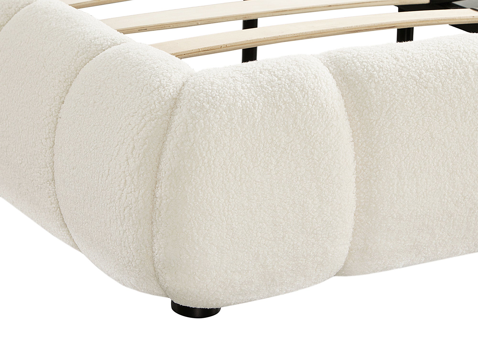 Letto matrimoniale in tessuto french terry ecrù 180x200 cm YOURI