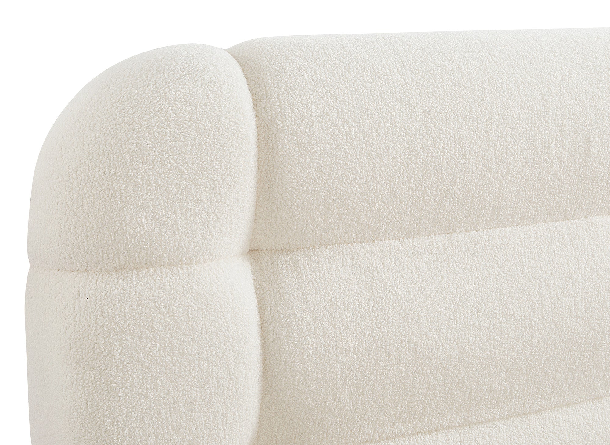 Letto matrimoniale in tessuto french terry ecrù 180x200 cm YOURI