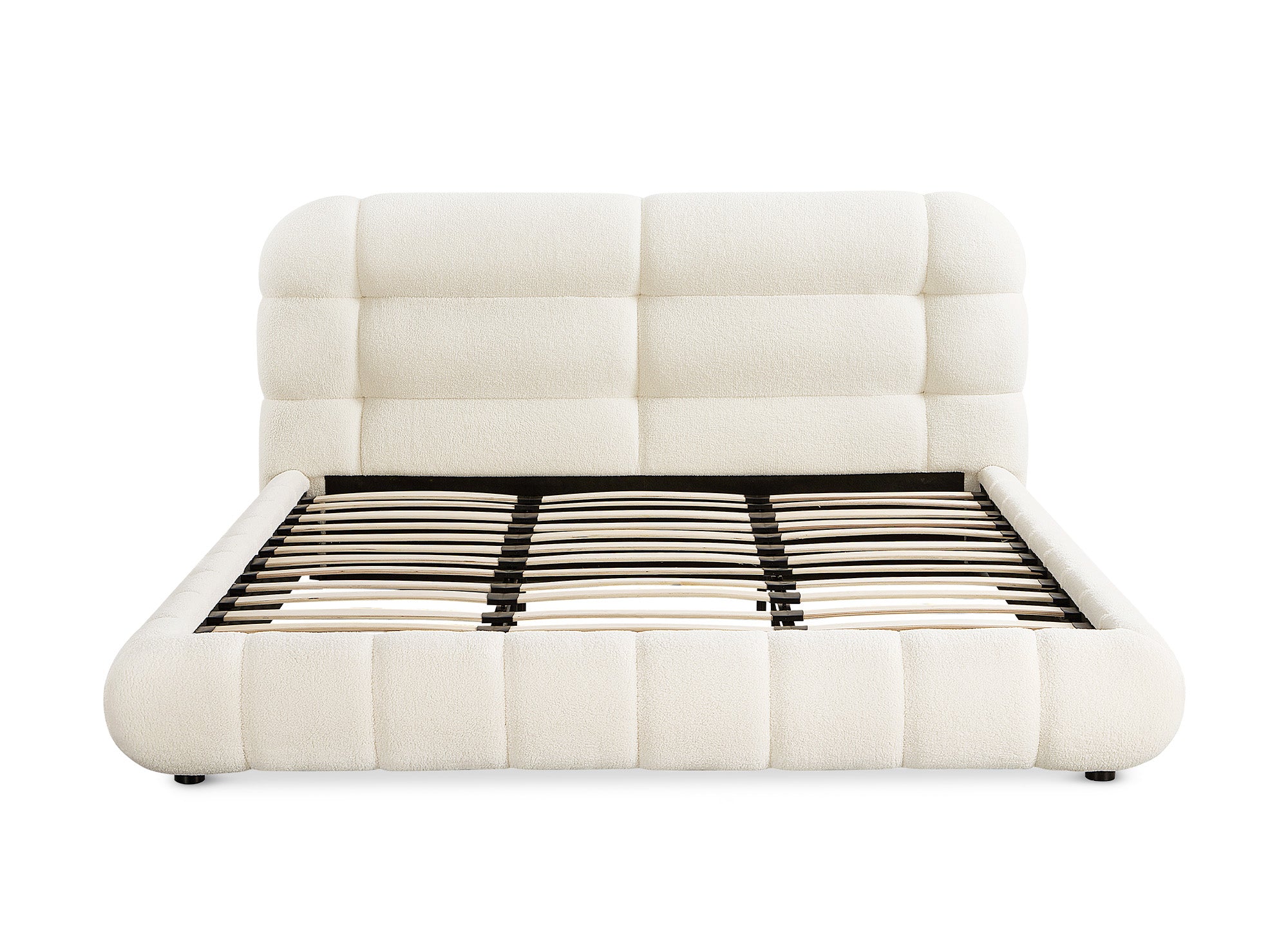 Letto matrimoniale in tessuto french terry ecrù 180x200 cm YOURI