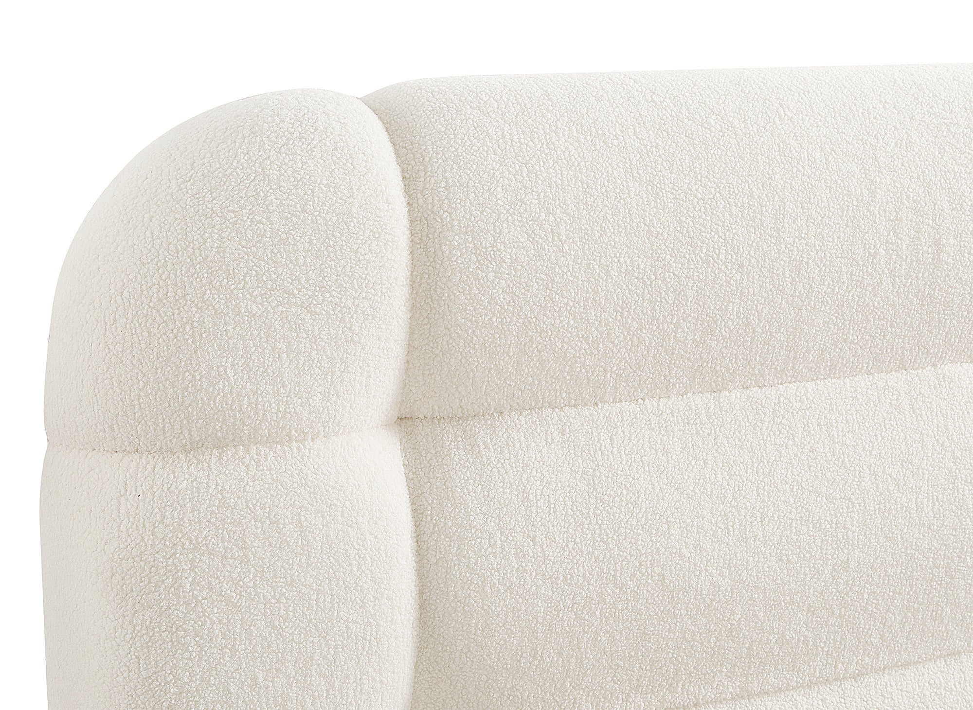 Lit coffre en tissu bouclette écru 180x200 cm YOURI