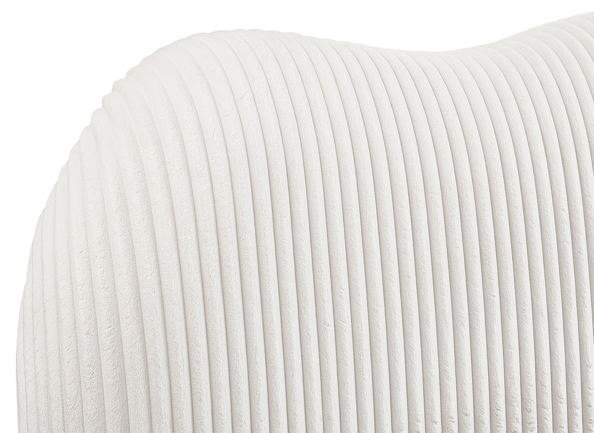 Lit double en velours côtelé épais beige 160x200cm SARA