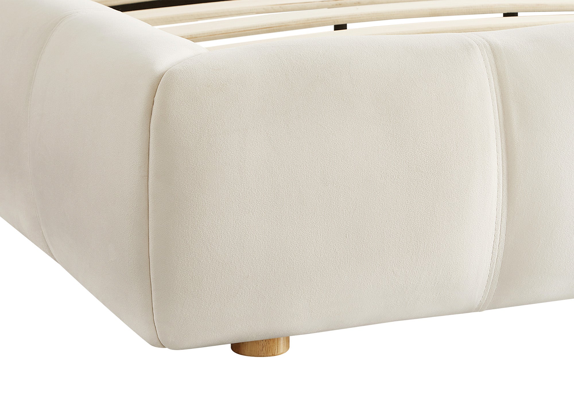 Letto matrimoniale in velluto beige 160x200 cm GEORGINA