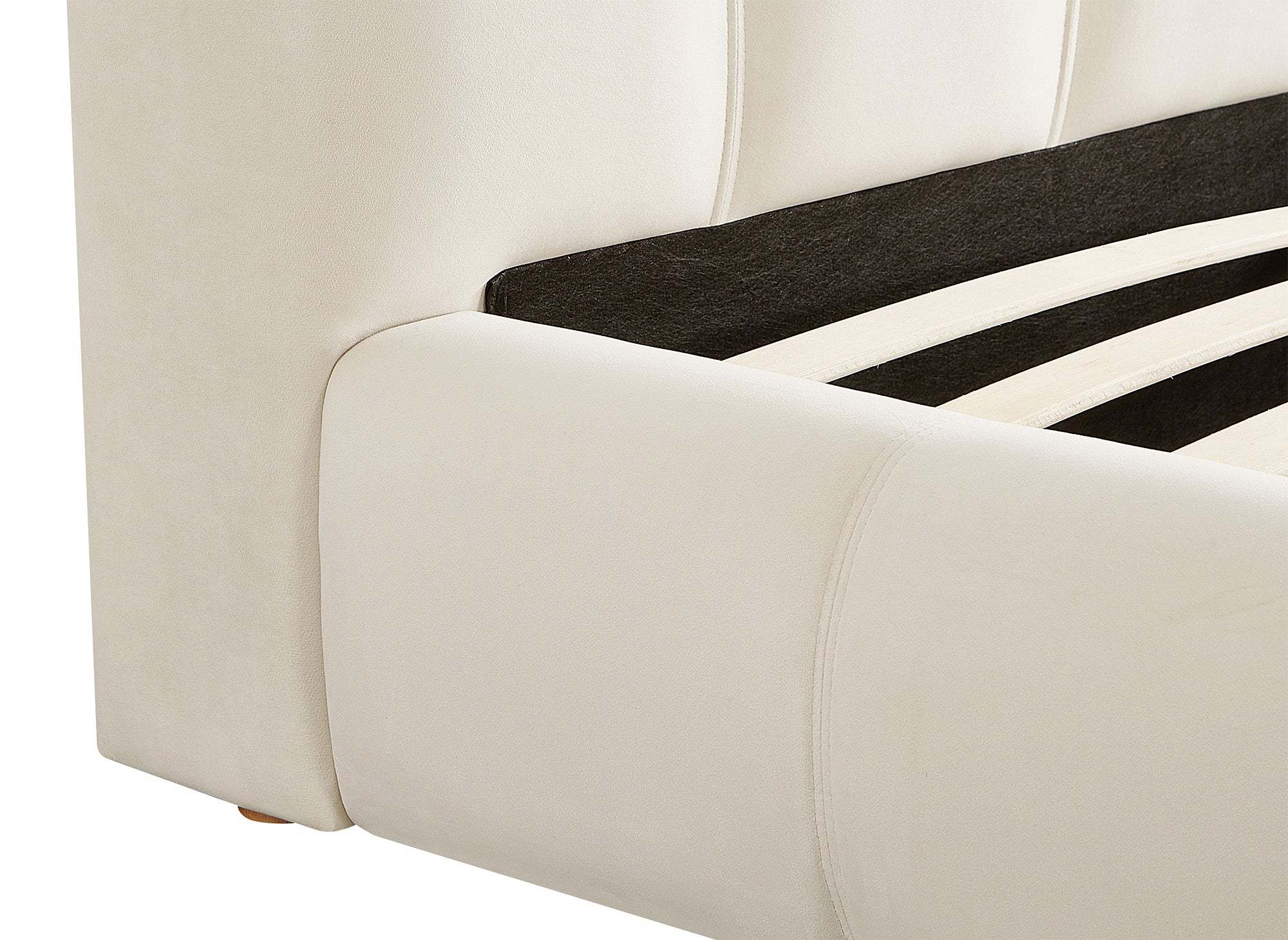 Letto matrimoniale in velluto beige 160x200 cm GEORGINA