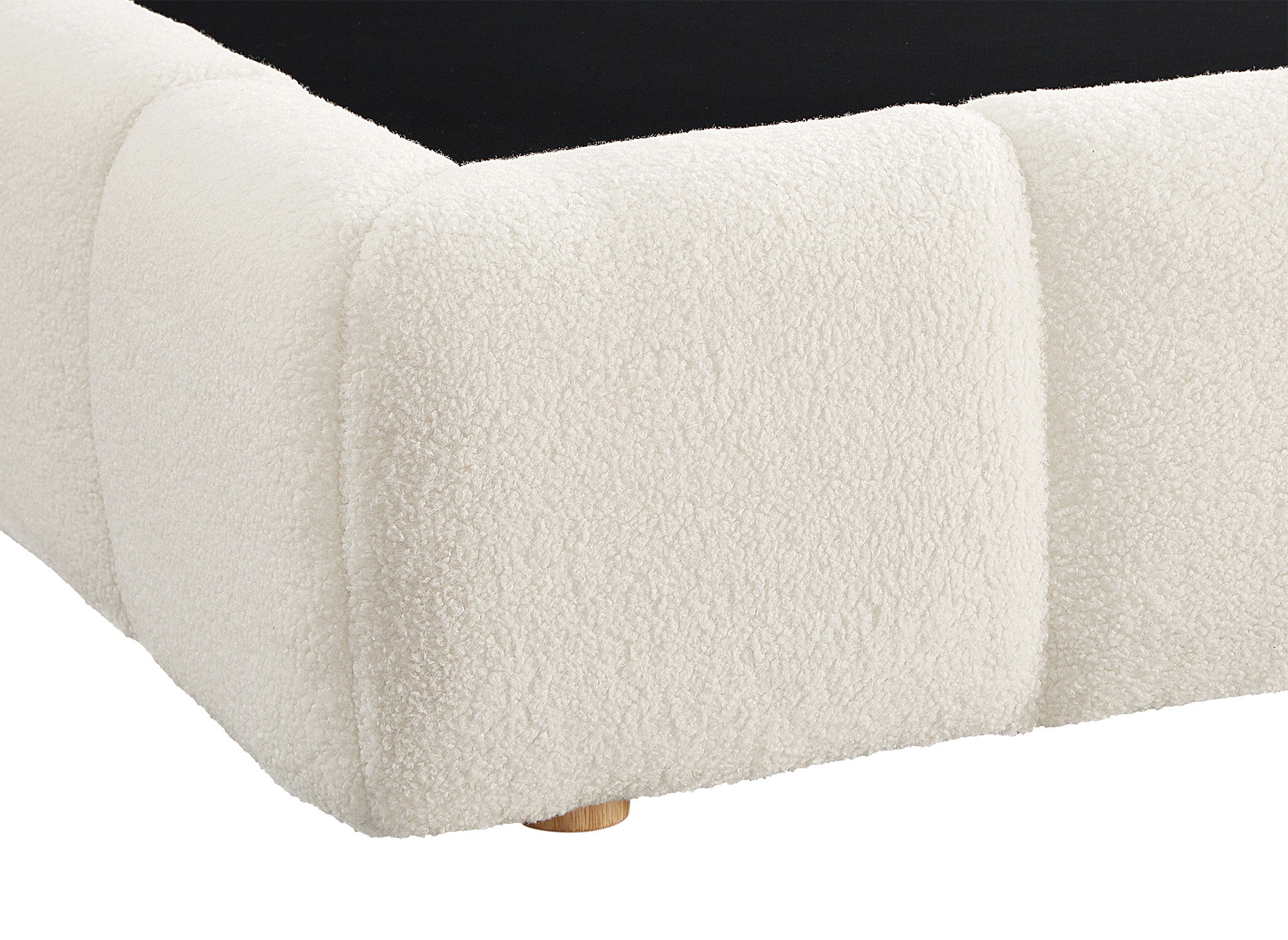 Lit coffre en tissu bouclette écru 180x200 cm GEORGINA