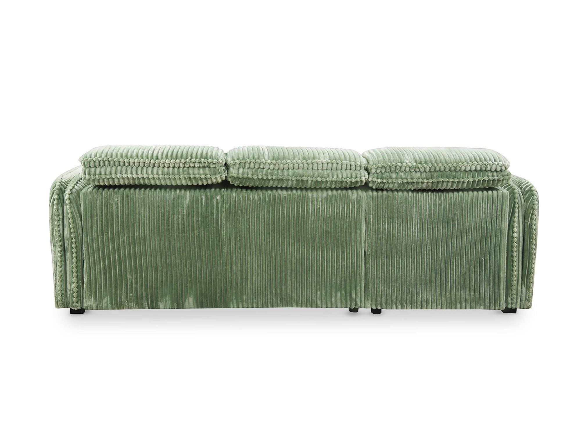 Canapé d'angle convertible en velours côtelé épais vert clair ISABELLA - Angle droit