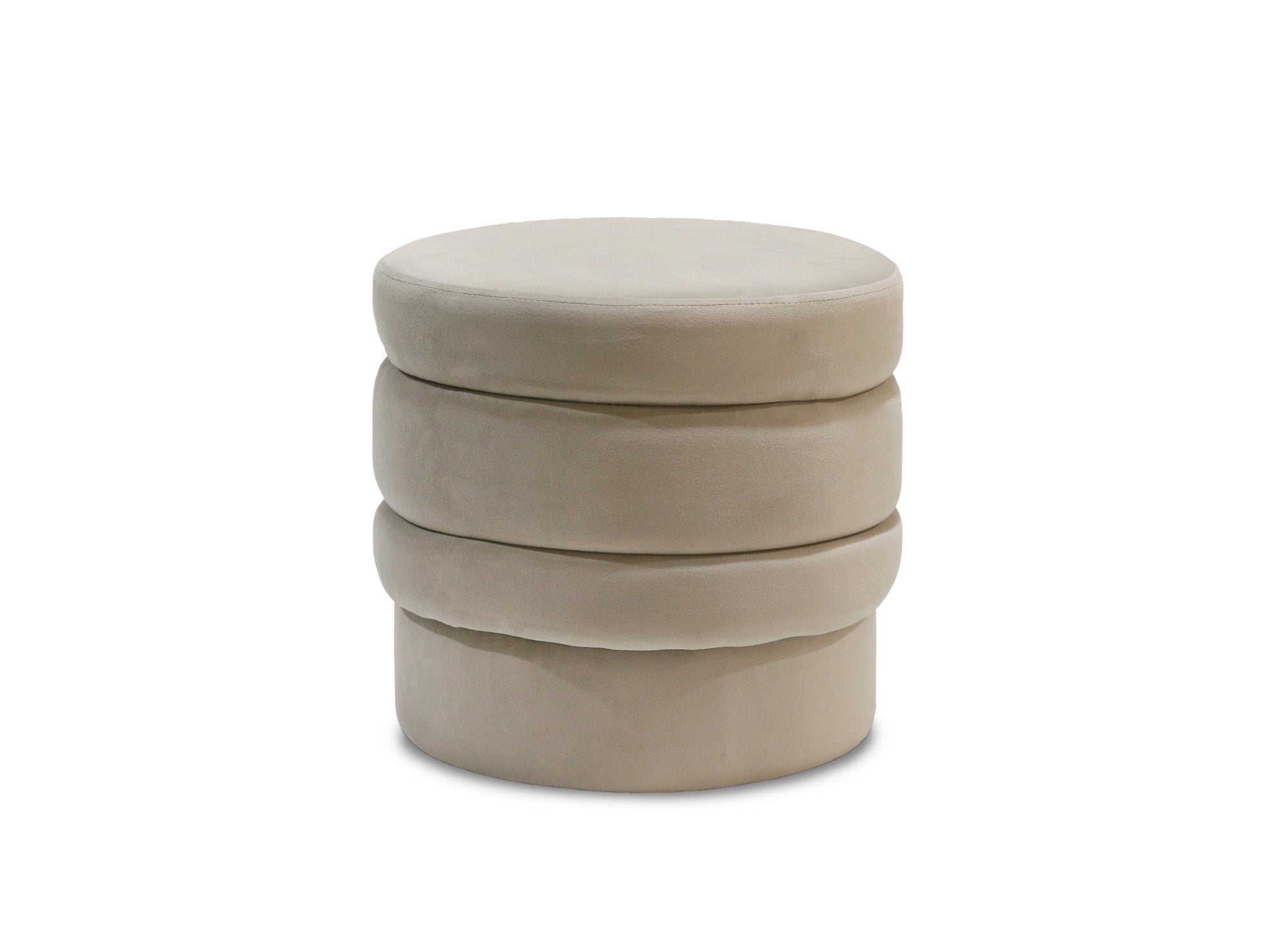 Pouf design en velours taupe VELVET