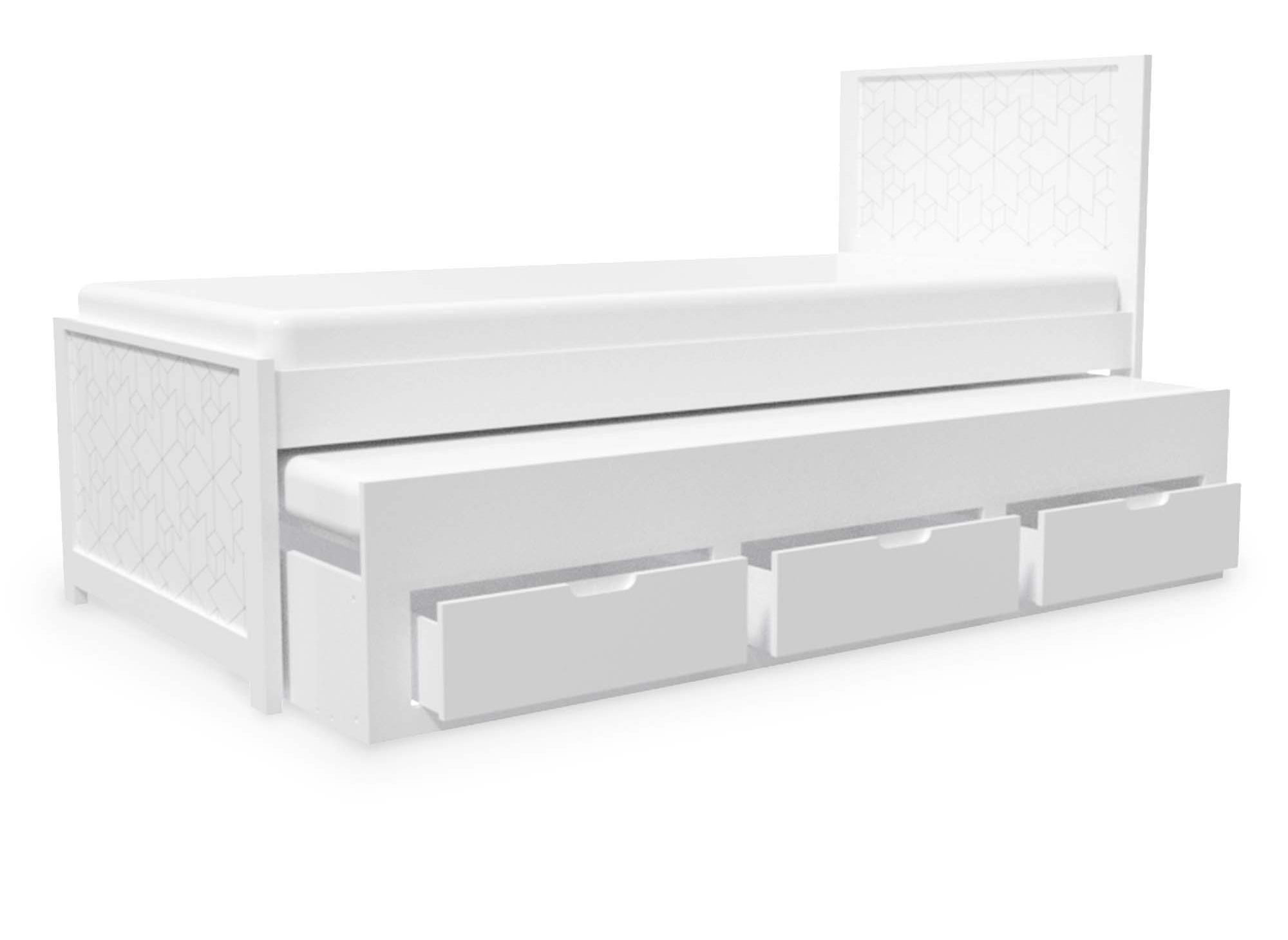 Lit gigogne avec tiroirs en bois blanc ENORA 90 x 190 cm