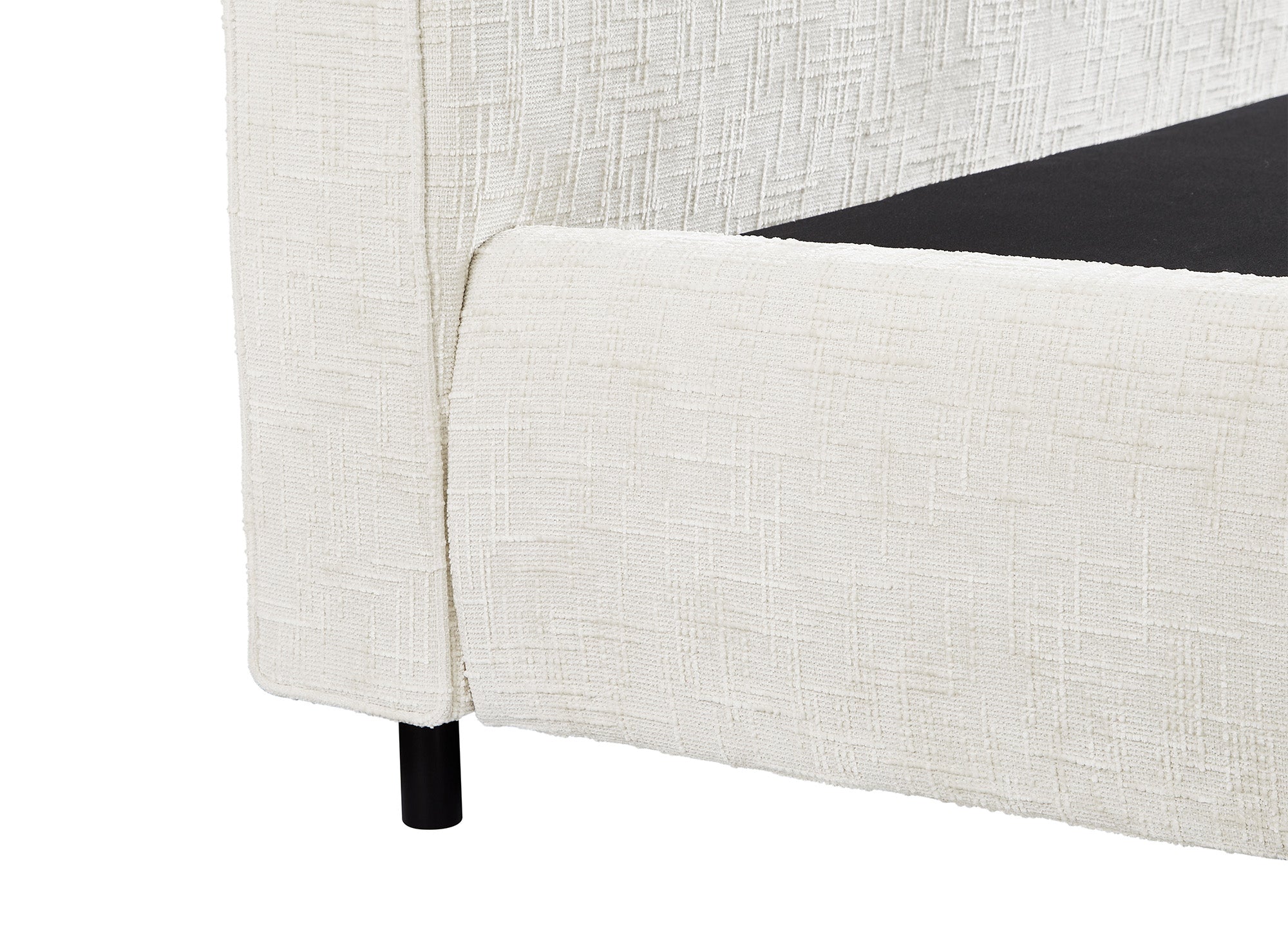 Lit coffre en velours chiné beige 180x200cm MELO