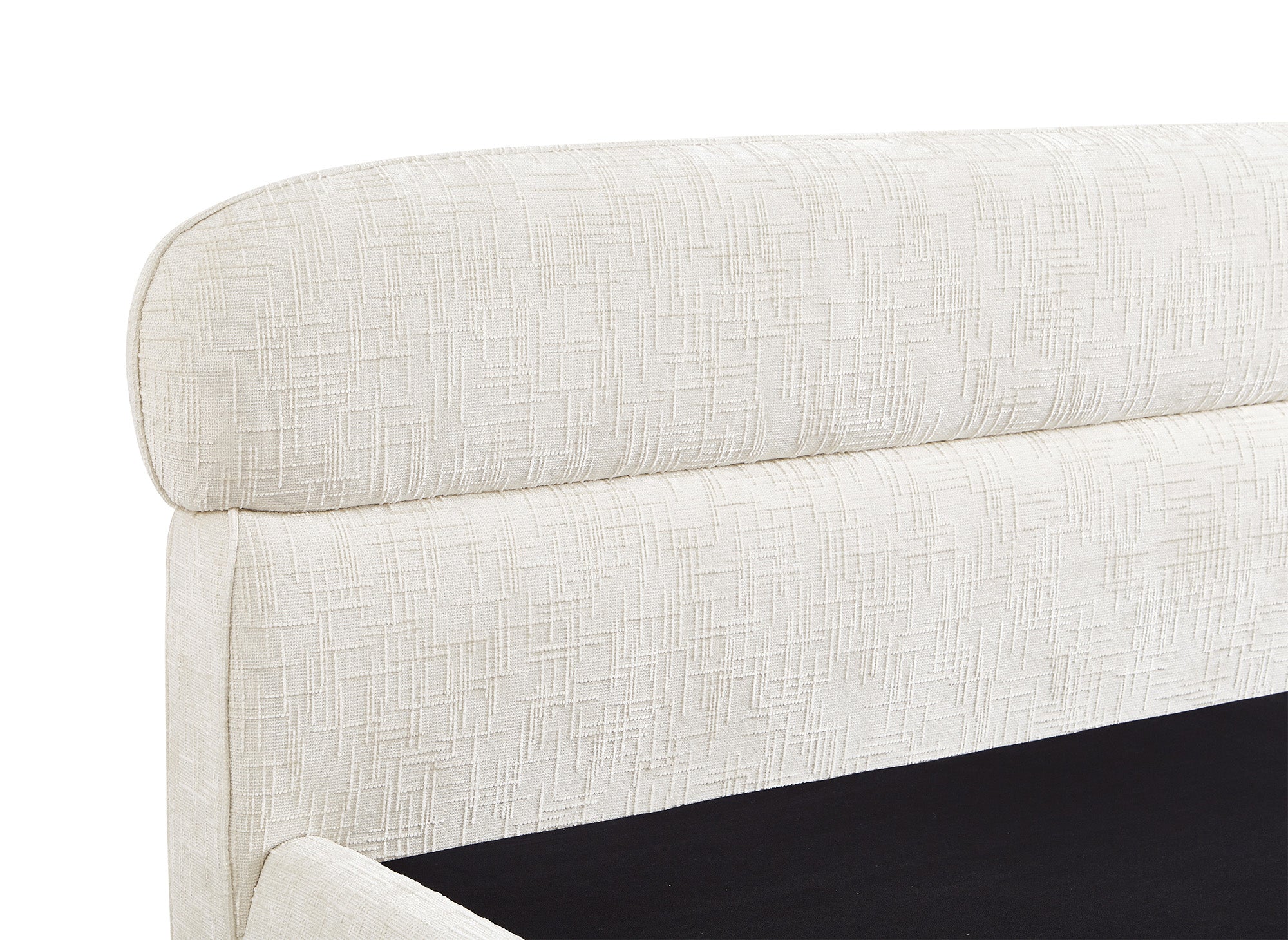 Lit coffre en velours chiné beige 140x190cm MELO