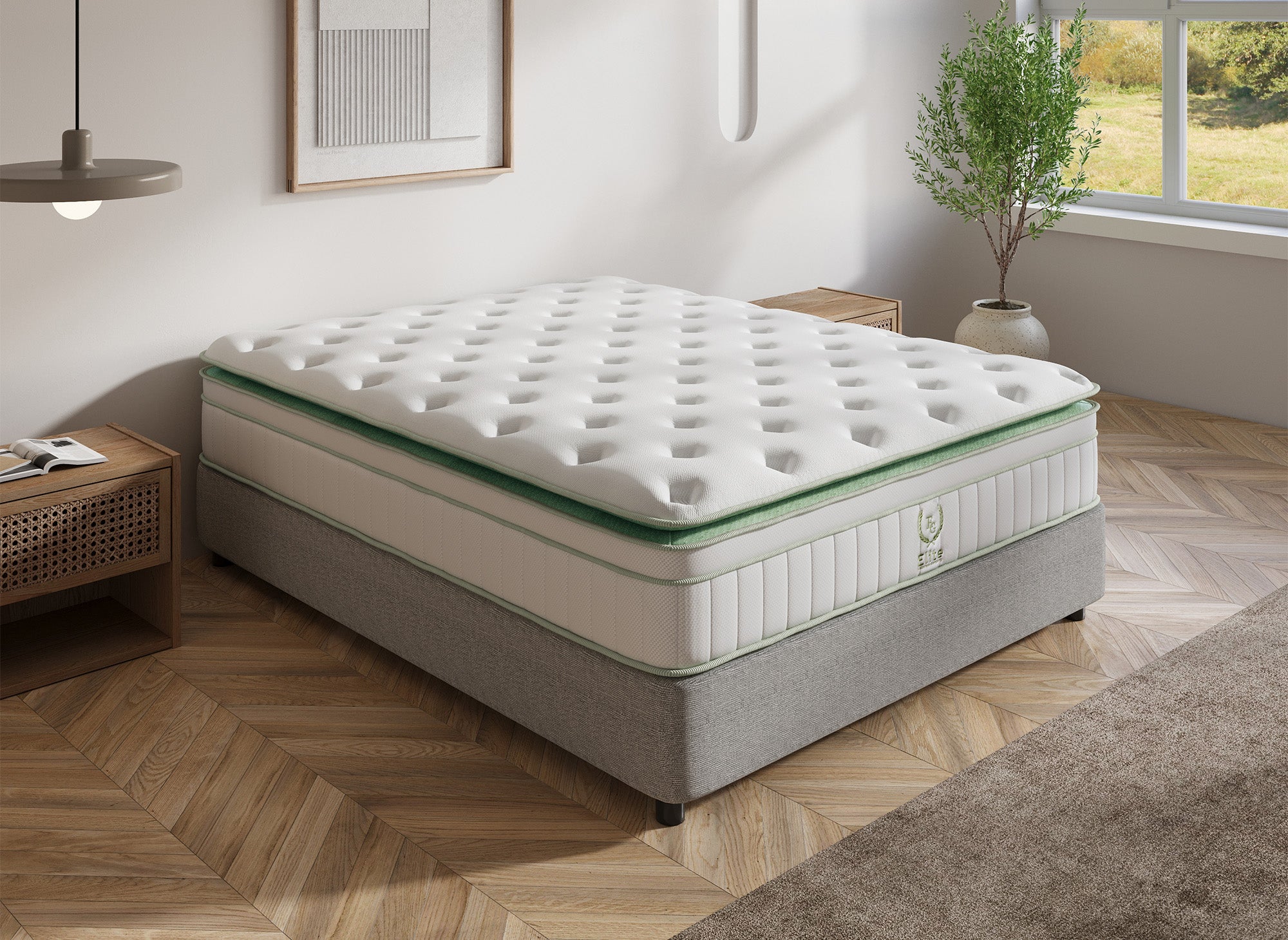 Matelas hybride ressorts ensachés 180 x 200 cm épaisseur 34 cm OSCAR