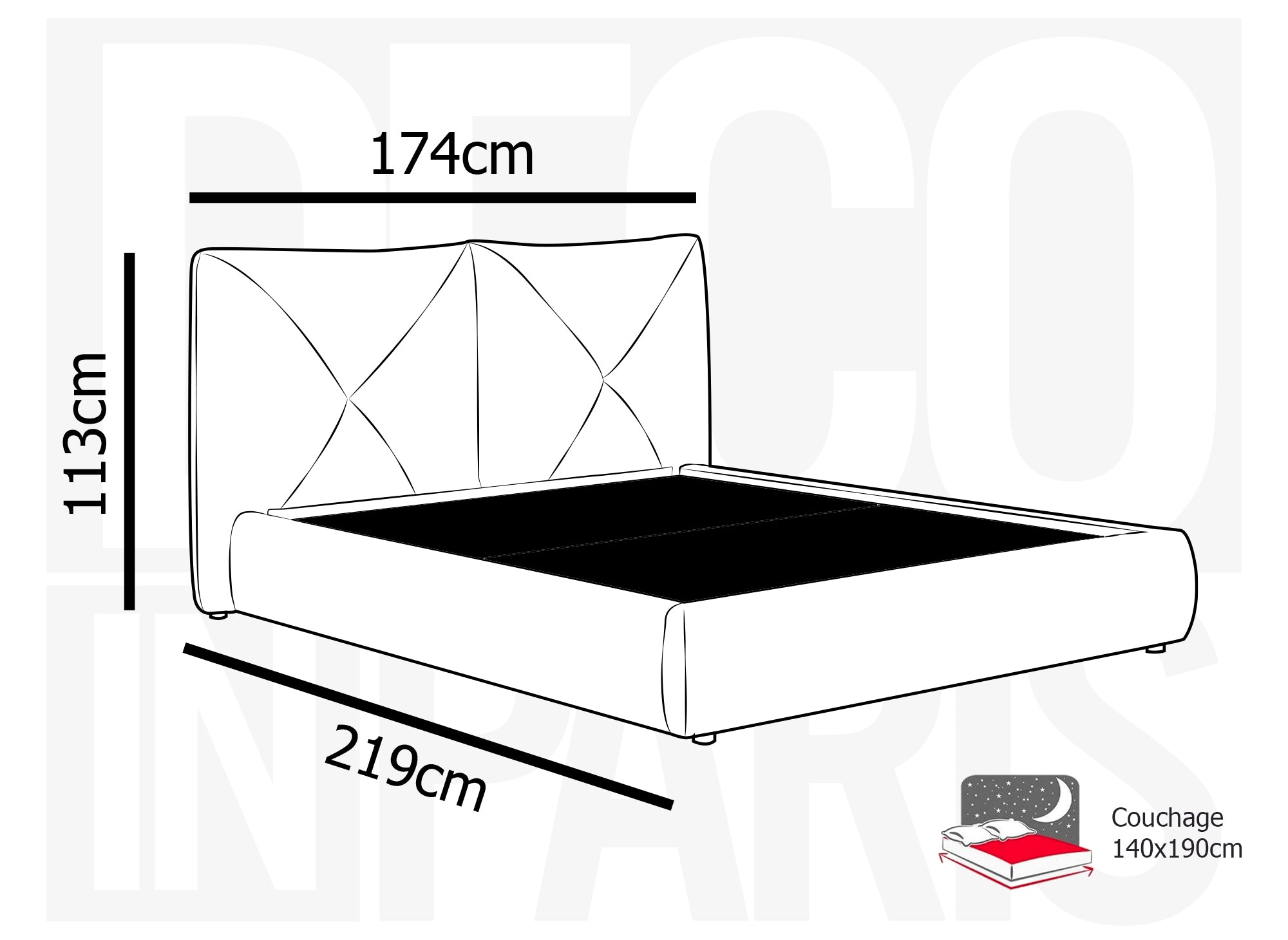 Letto contenitore in morbida spugna grigia 140x190 cm NOAH