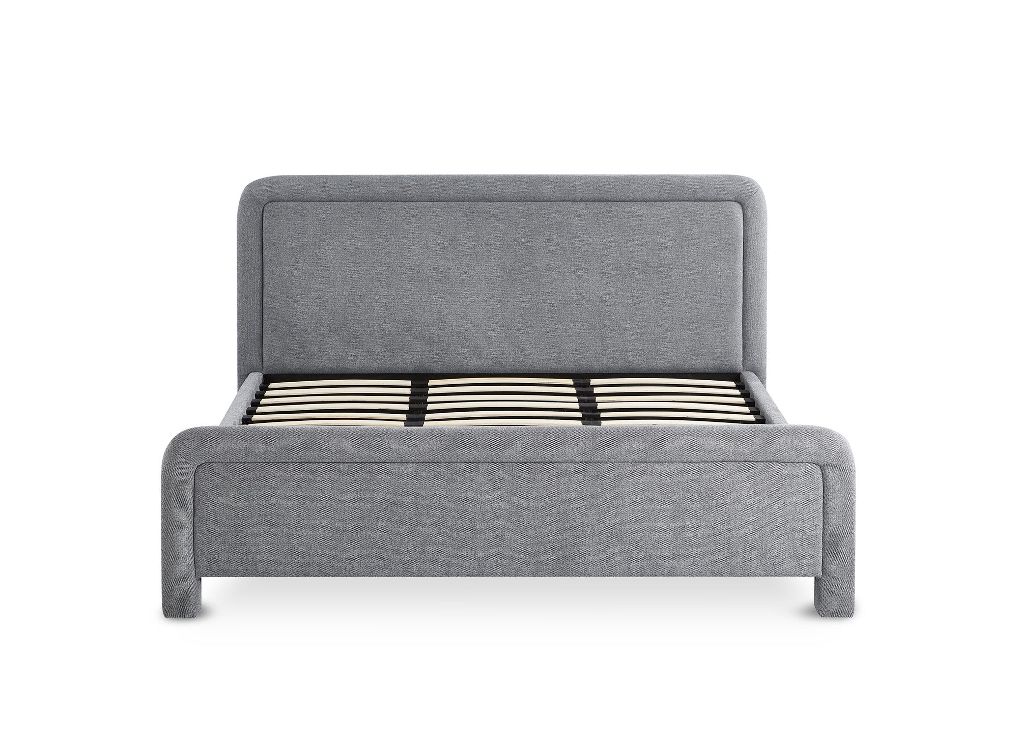 Lit double en tissu doux gris 180 x200 cm ANELA