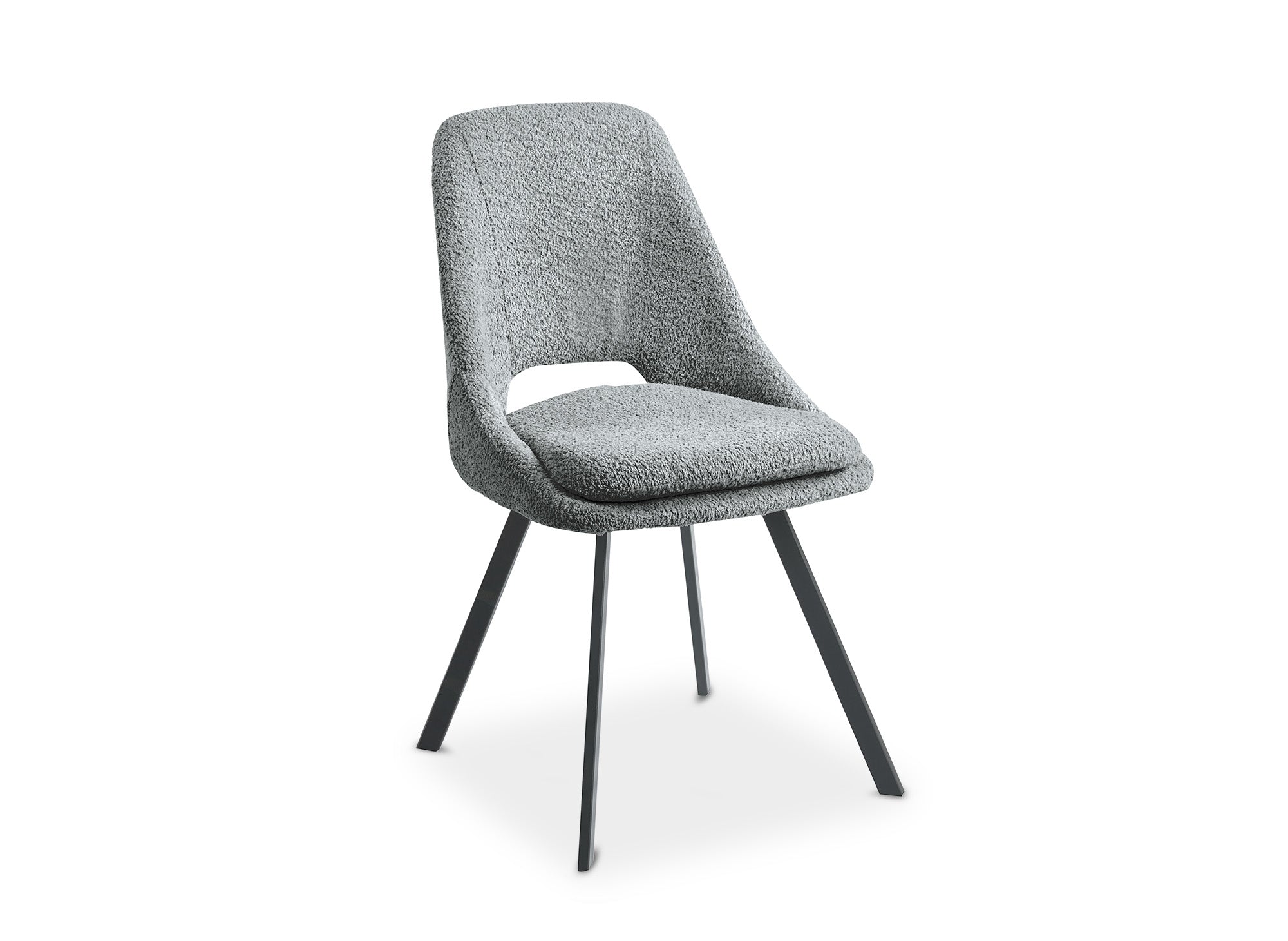 Lot de 4 chaises effet peau de mouton gris clair NARCISSE