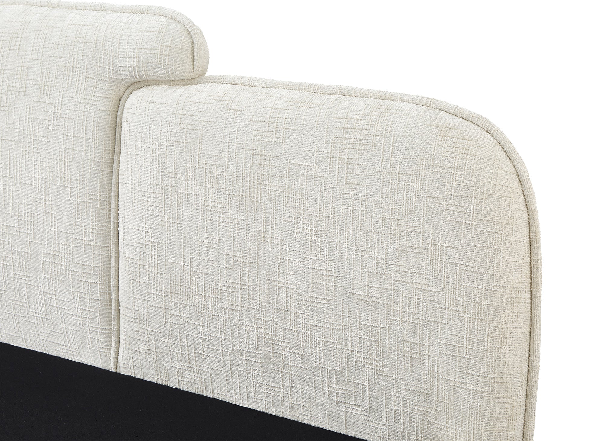 Lit coffre en velours chiné beige 160x200 cm MILENA